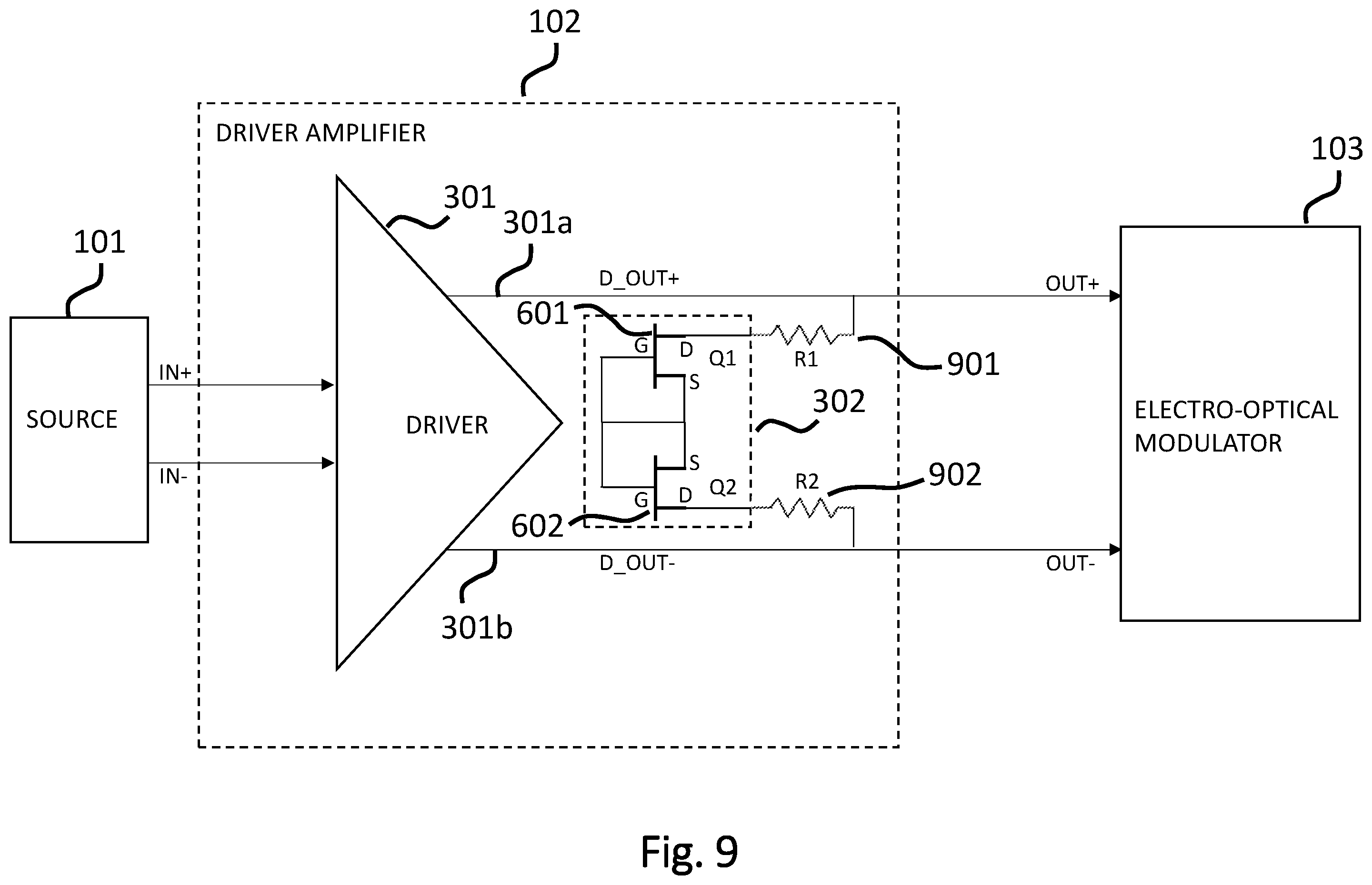 Patent US12348204 Figure 9 – Driver amplifier