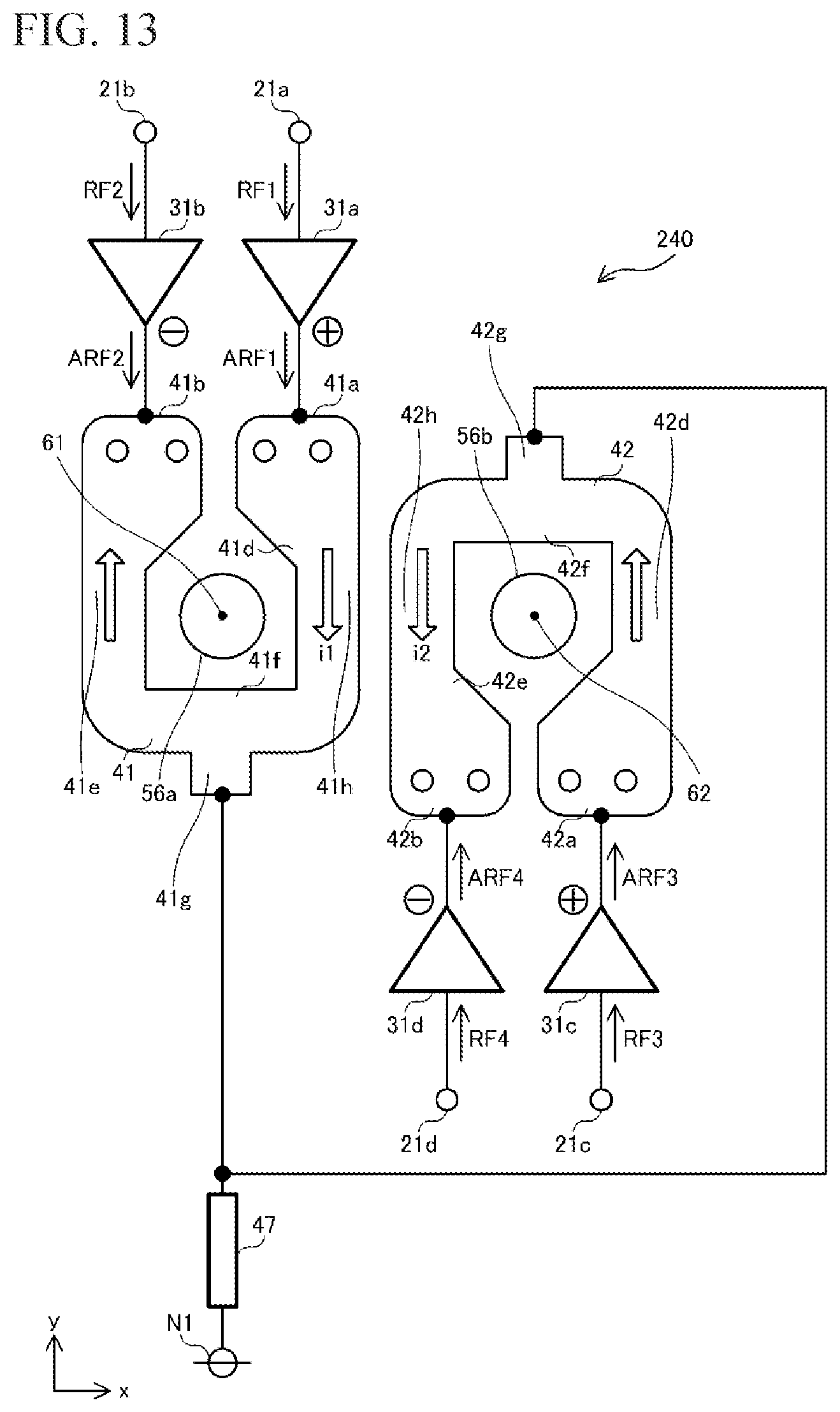 Patent US12348211 Figure 12 – Combining balun and differential amplification device