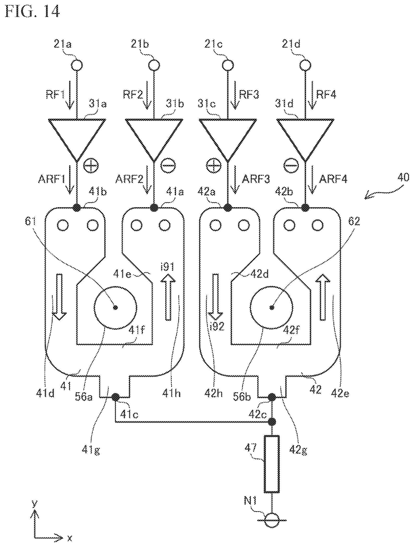 Patent US12348211 Figure 13 – Combining balun and differential amplification device