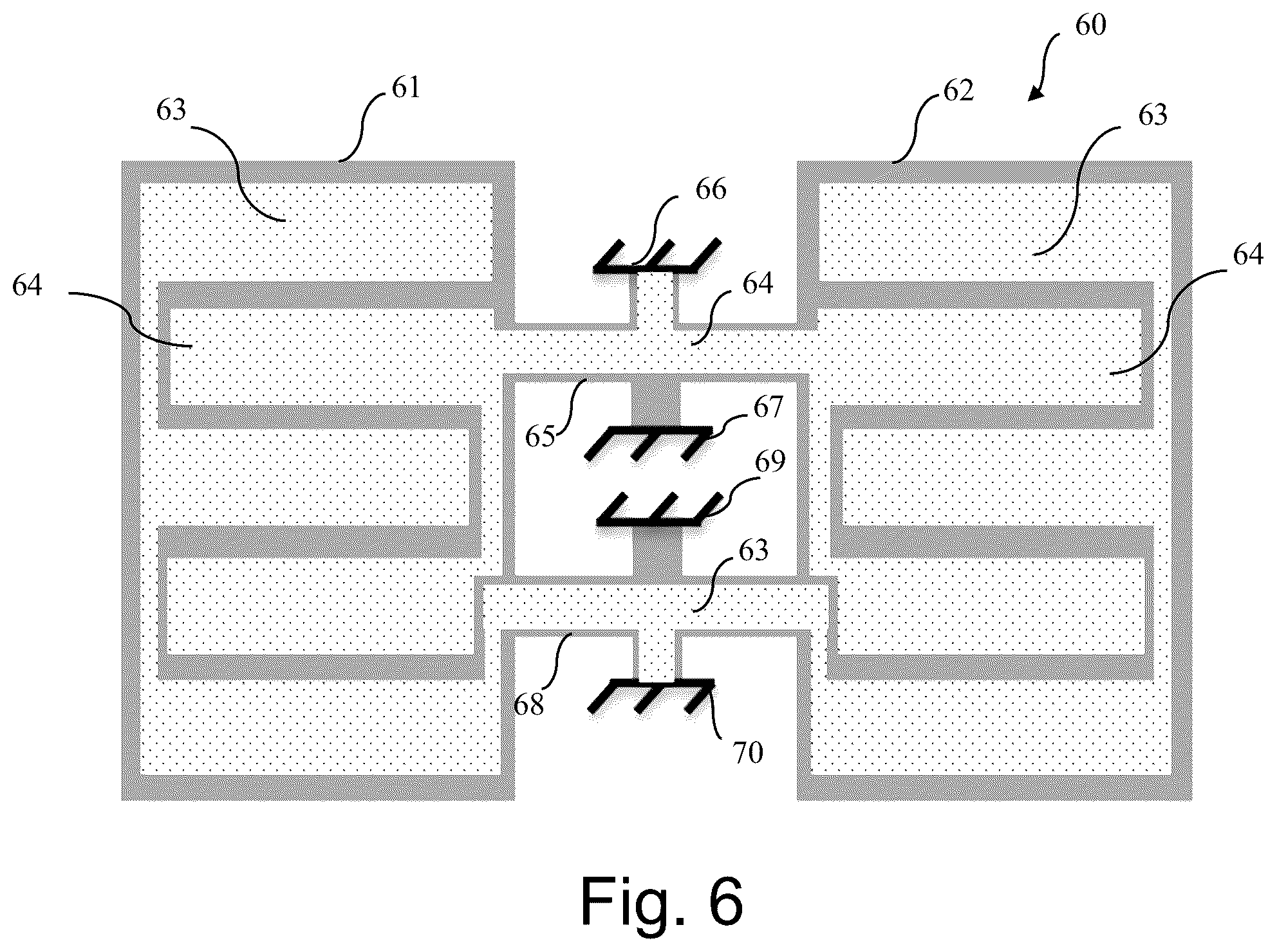 Patent US12348213 Figure 4 – Dual proof-mass resonators with low support loss