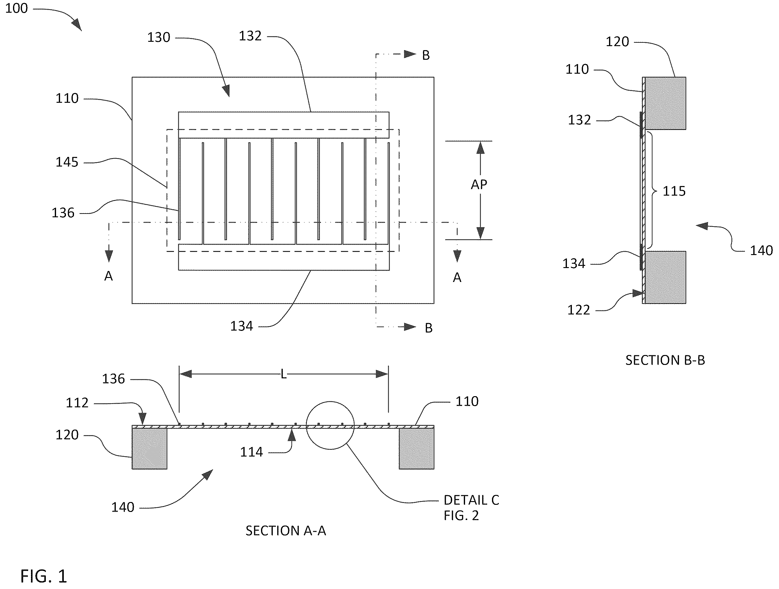 Patent US12348215 Figure 1 – Transversely-excited film bulk acoustic resonator using YX-cut lithium niobate for high power applications