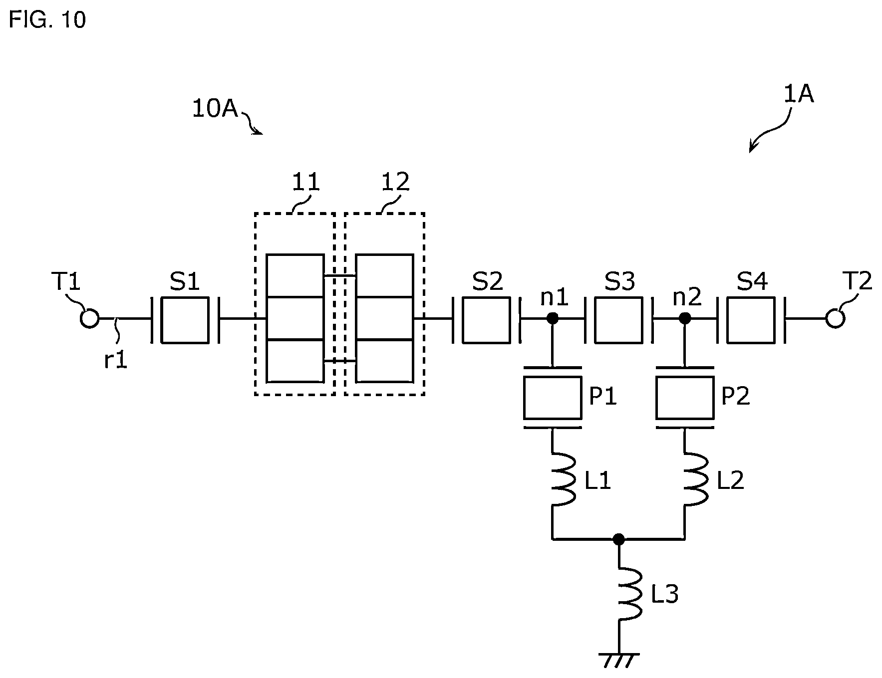 Patent US12348218 Figure 9 – Acoustic wave filter