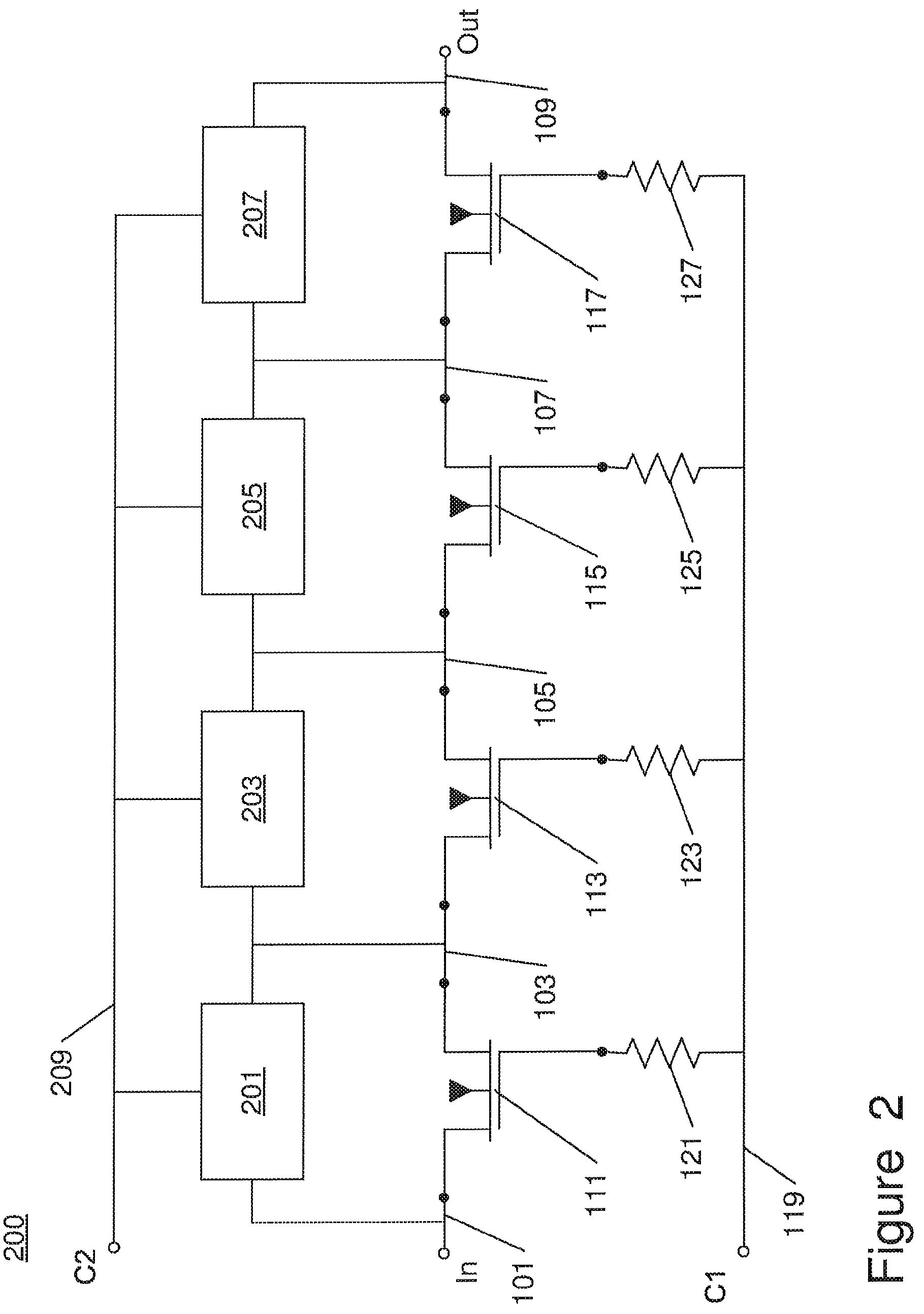 Patent US12348221 Figure 4 – Circuit and method for controlling charge injection in radio frequency switches