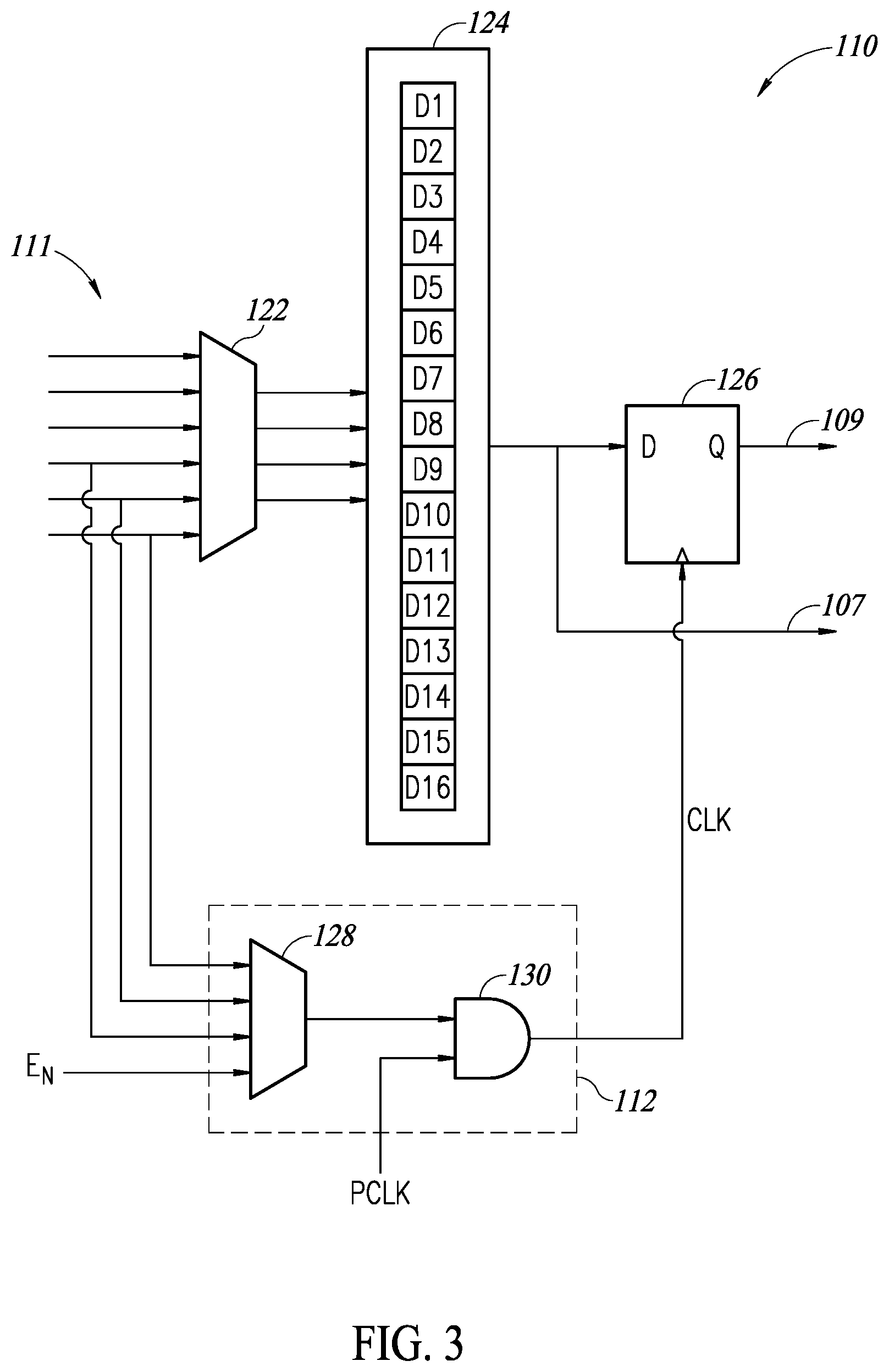 Patent US12348224 Figure 2 – Programmable logic block with multiple types of programmable arrays and flexible clock selection