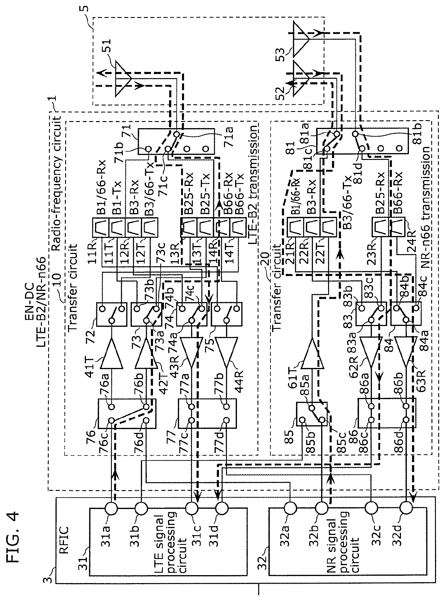 Patent US12348248 Figure 4 – Radio-frequency circuit and communication device