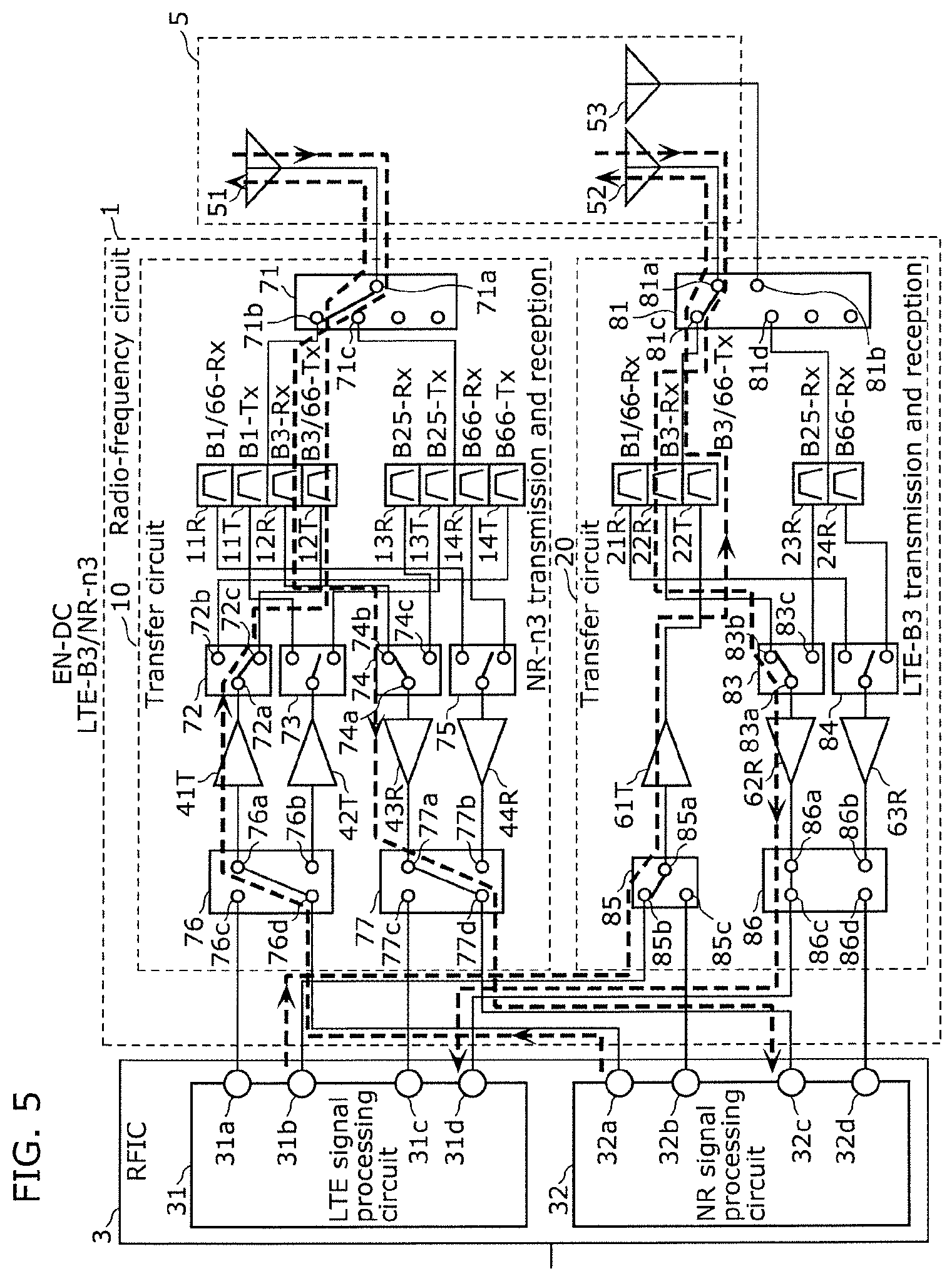 Patent US12348248 Figure 5 – Radio-frequency circuit and communication device