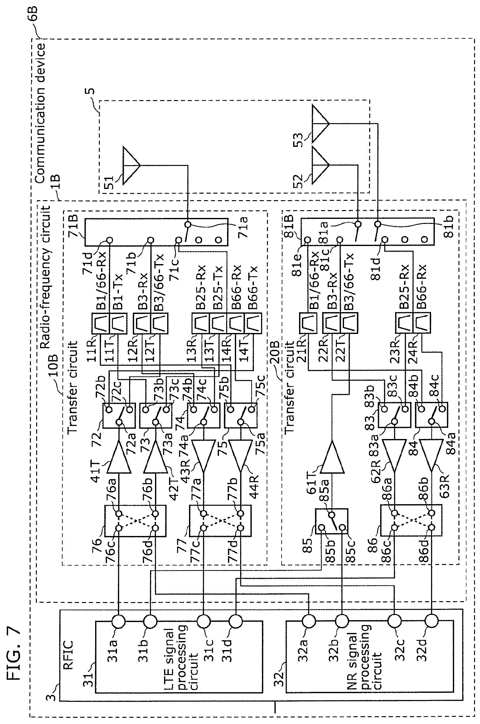 Patent US12348248 Figure 7 – Radio-frequency circuit and communication device
