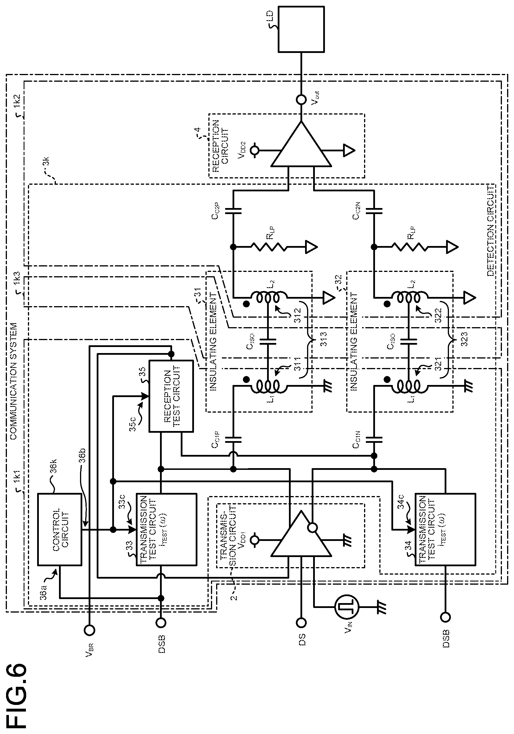 Patent US12348254 Figure 5 – Detection circuit and communication system
