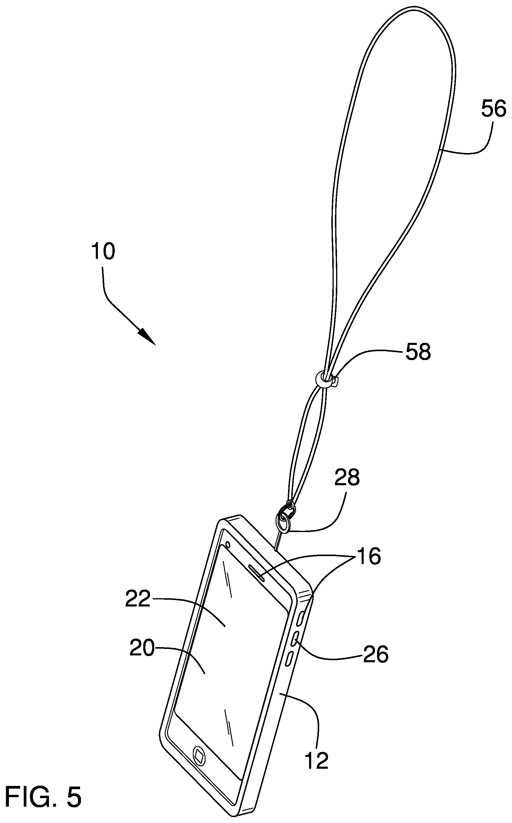 Patent US12348258 Figure 5 – Phone case assembly