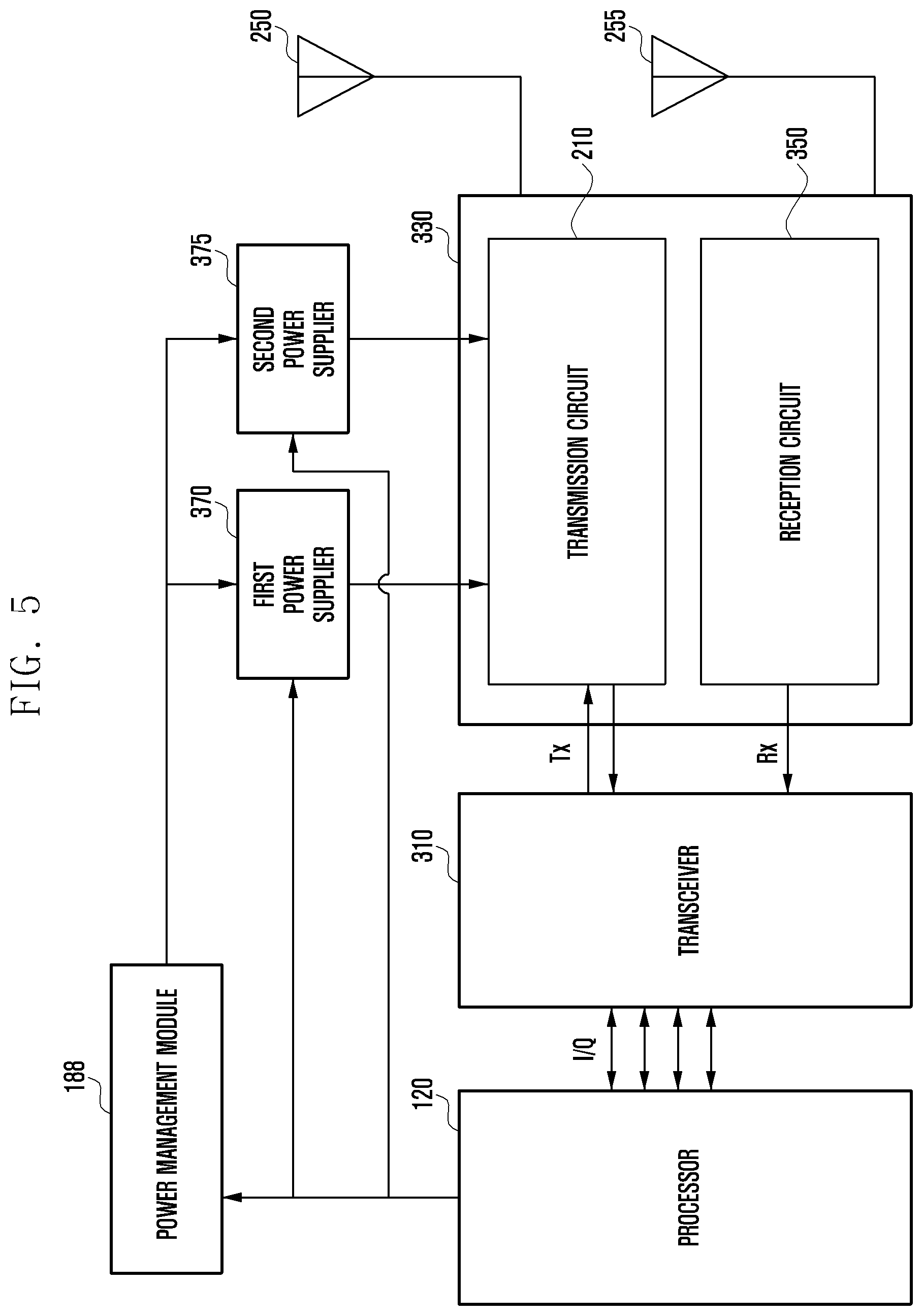 Patent US12348259 Figure 8 – Electronic device and method for controlling power supplied to transmit signal