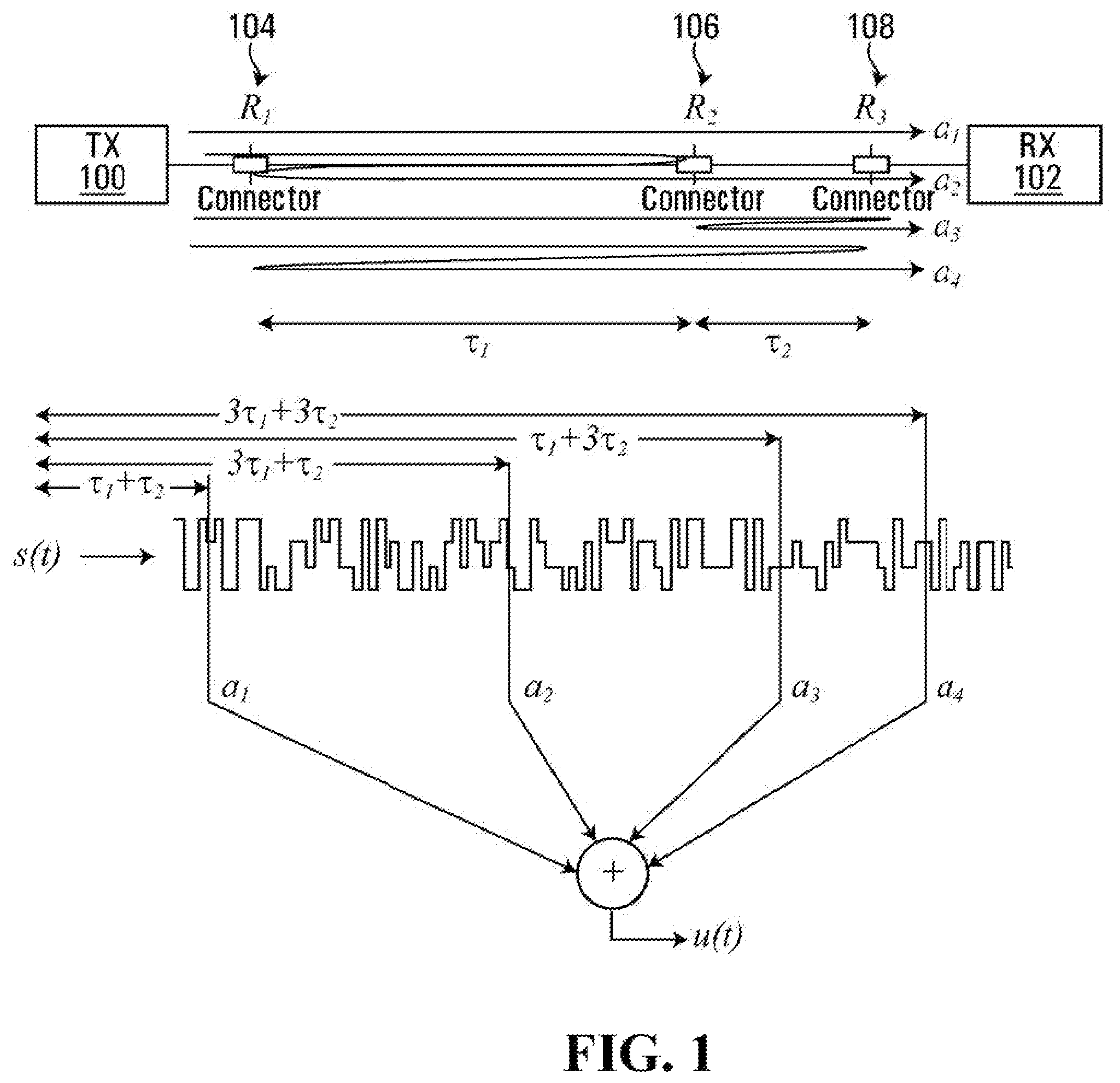 Patent US12348273 Figure 1 – Circuit for multi-path interference mitigation in an optical communication system