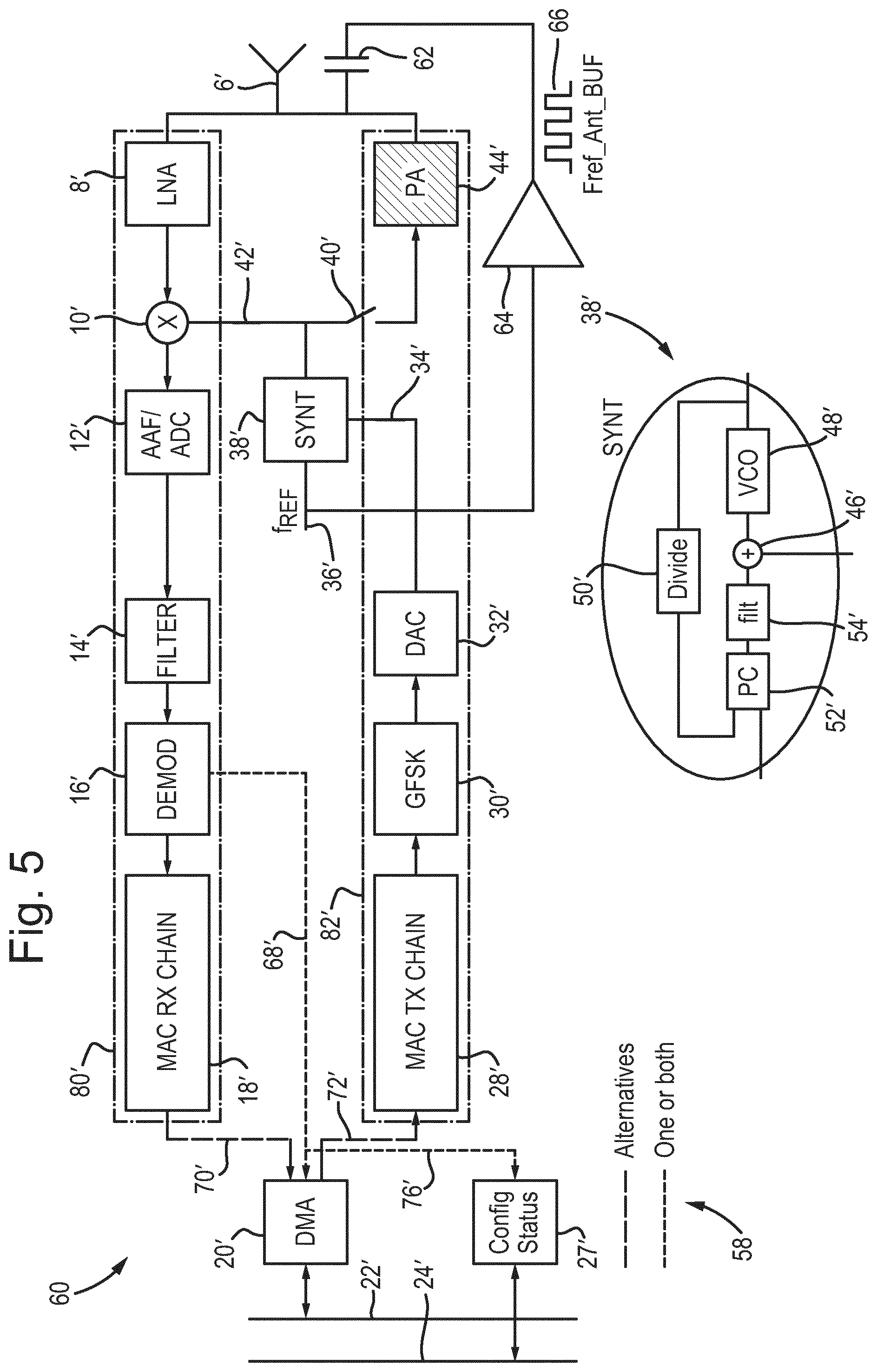 Patent US12348277 Figure 5 – Testing RF transmitters and receivers