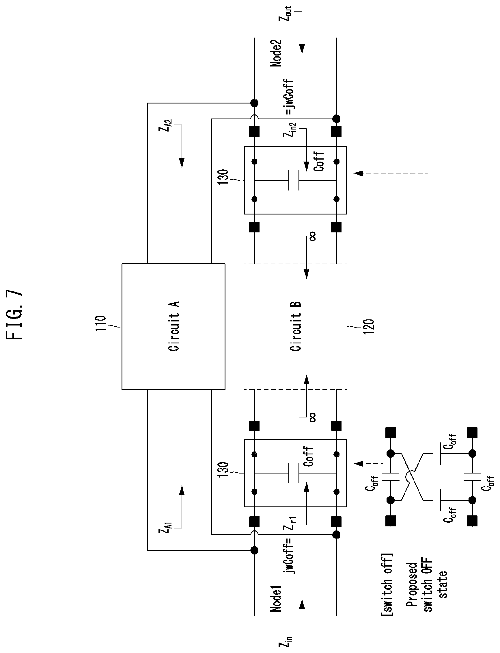 Patent US12348338 Figure 5 – Reconfigurable circuit for differential network including cross-coupled switch