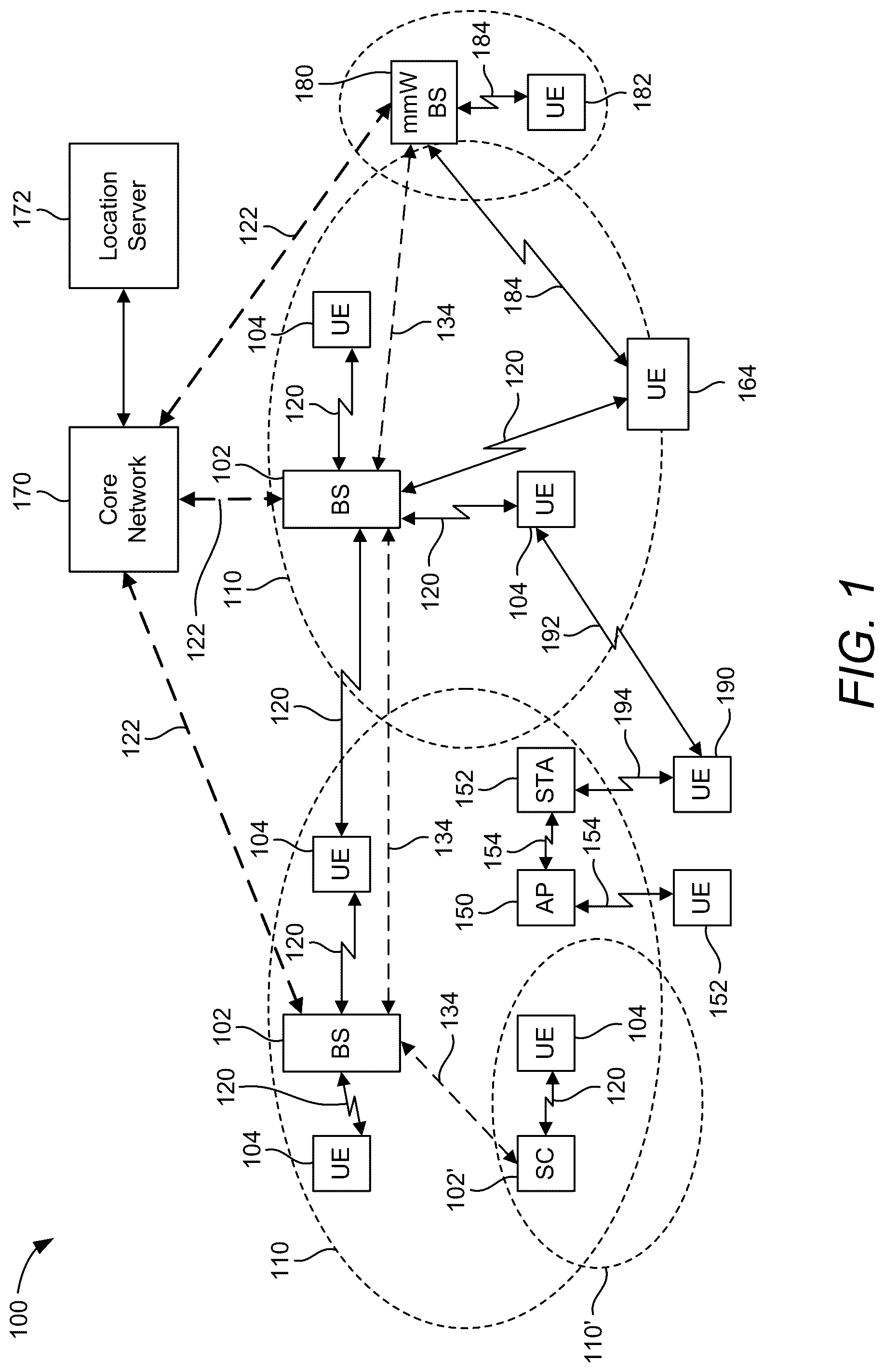 Patent US12348364 — Constraints on a source reference signal for quasi-collocation timing reference of a positioning reference signal — Figure 1