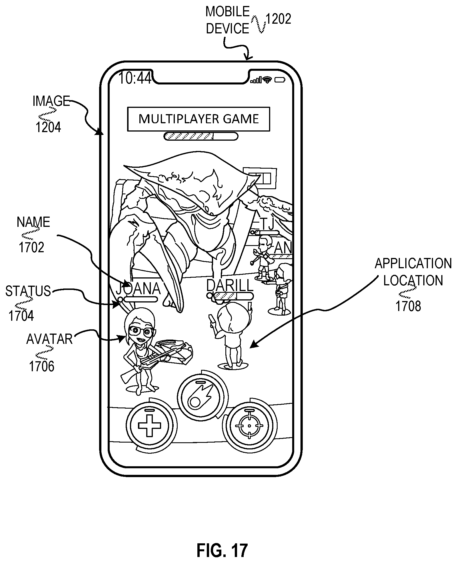 Patent US12348467 Figure 17 – Messaging system with a carousel of related entities