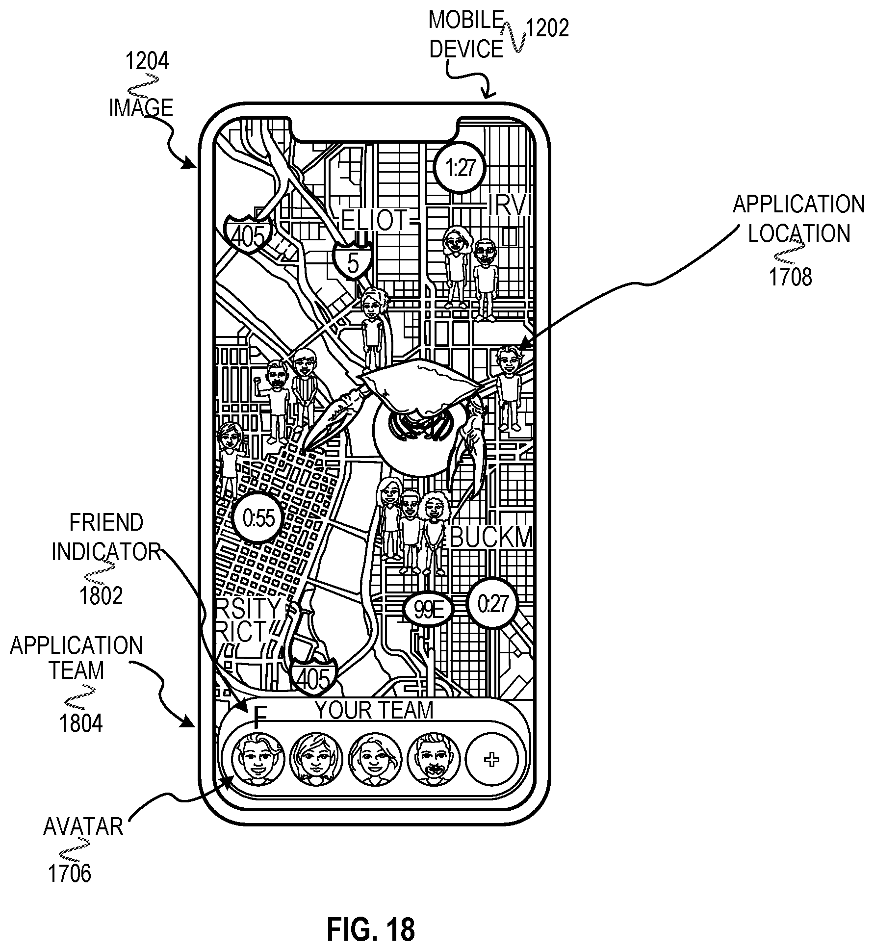 Patent US12348467 Figure 18 – Messaging system with a carousel of related entities