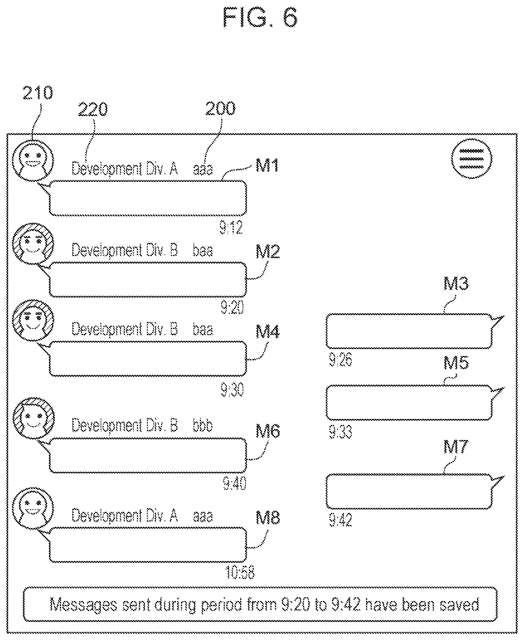 Patent US12348473 Figure 5 – Non-transitory computer readable medium, information processing apparatus, and information processing method for saving or forwarding extracted message