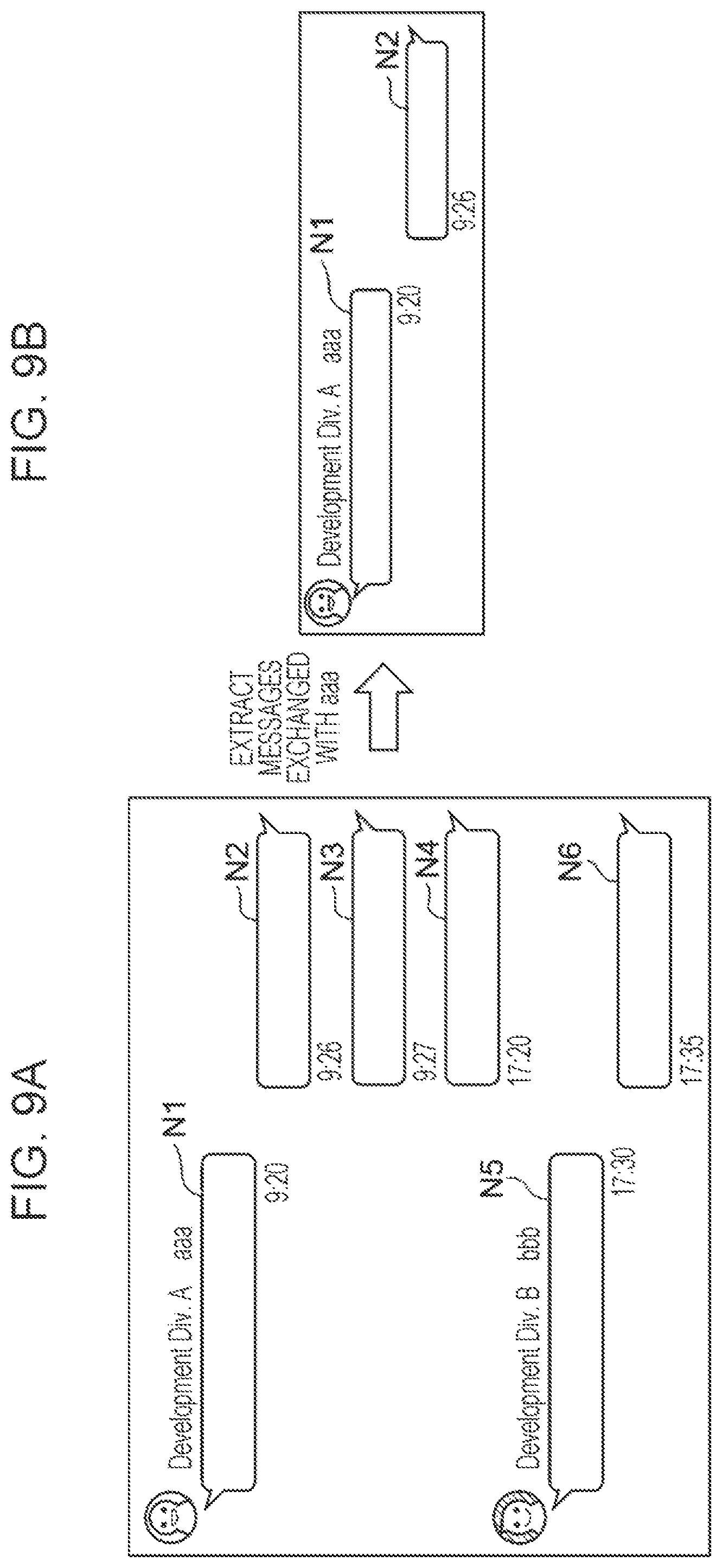 Patent US12348473 Figure 8 – Non-transitory computer readable medium, information processing apparatus, and information processing method for saving or forwarding extracted message