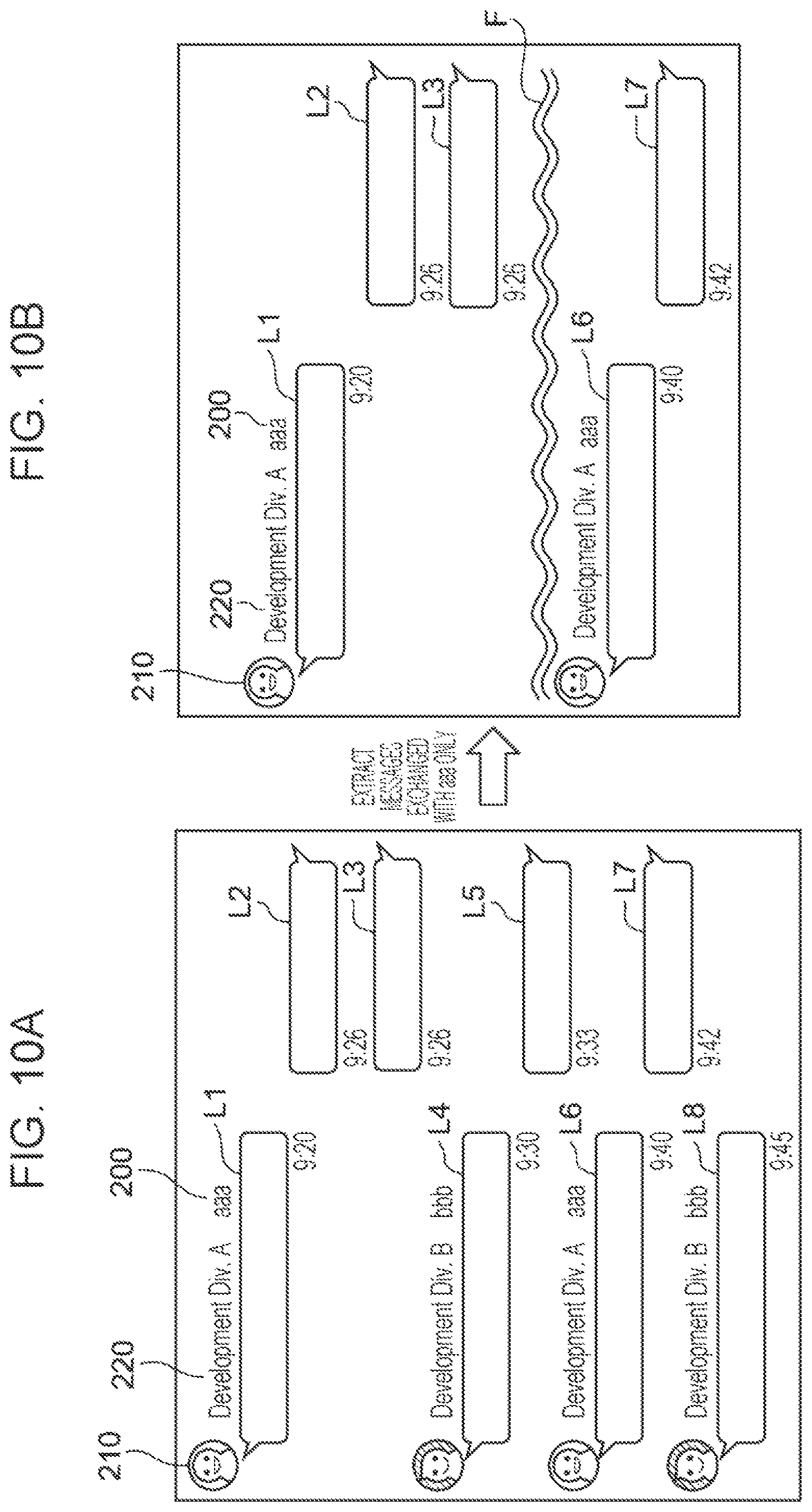 Patent US12348473 Figure 9 – Non-transitory computer readable medium, information processing apparatus, and information processing method for saving or forwarding extracted message