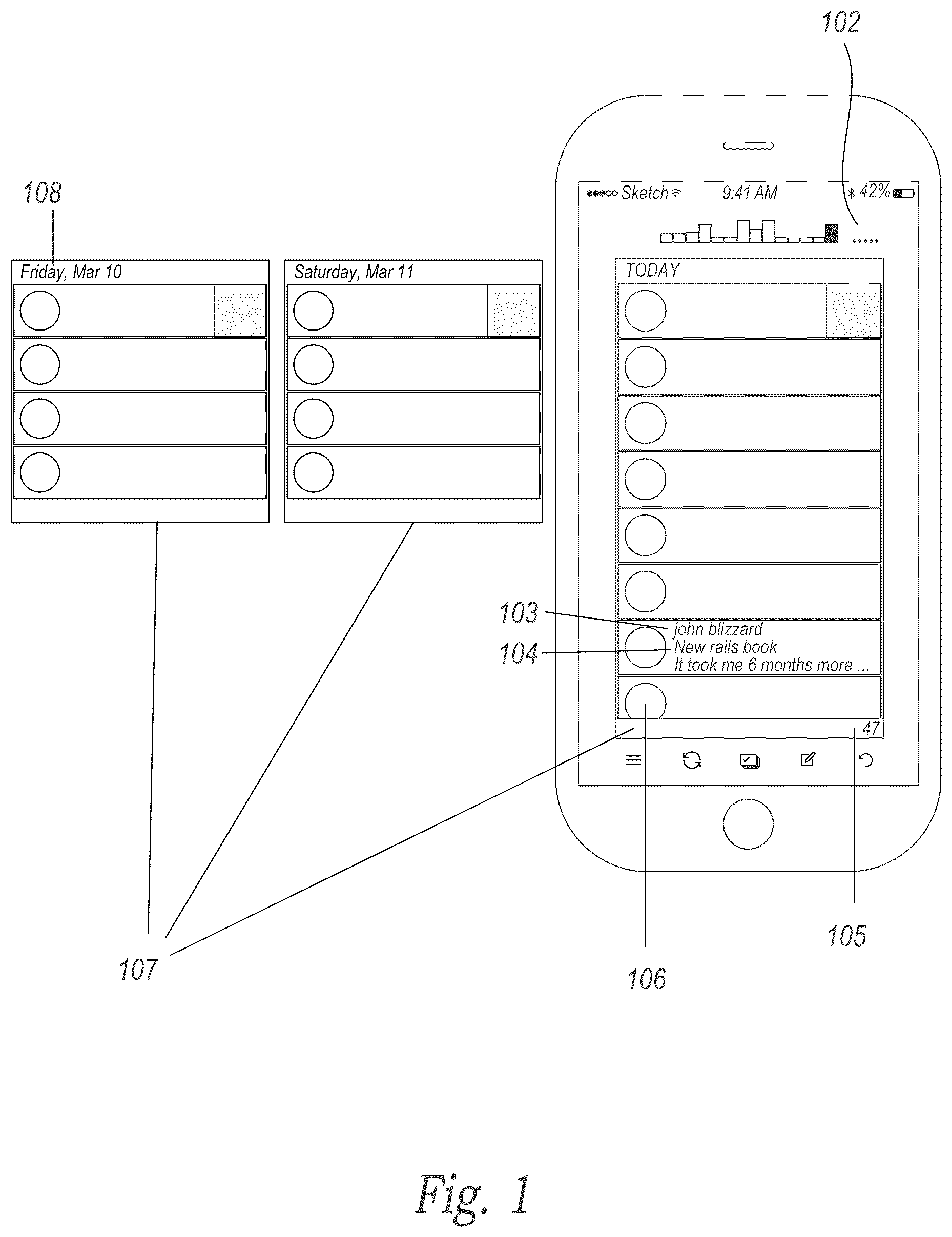 Patent US12348477 — Method and system for organizing and interacting with messages on devices — Figure 1