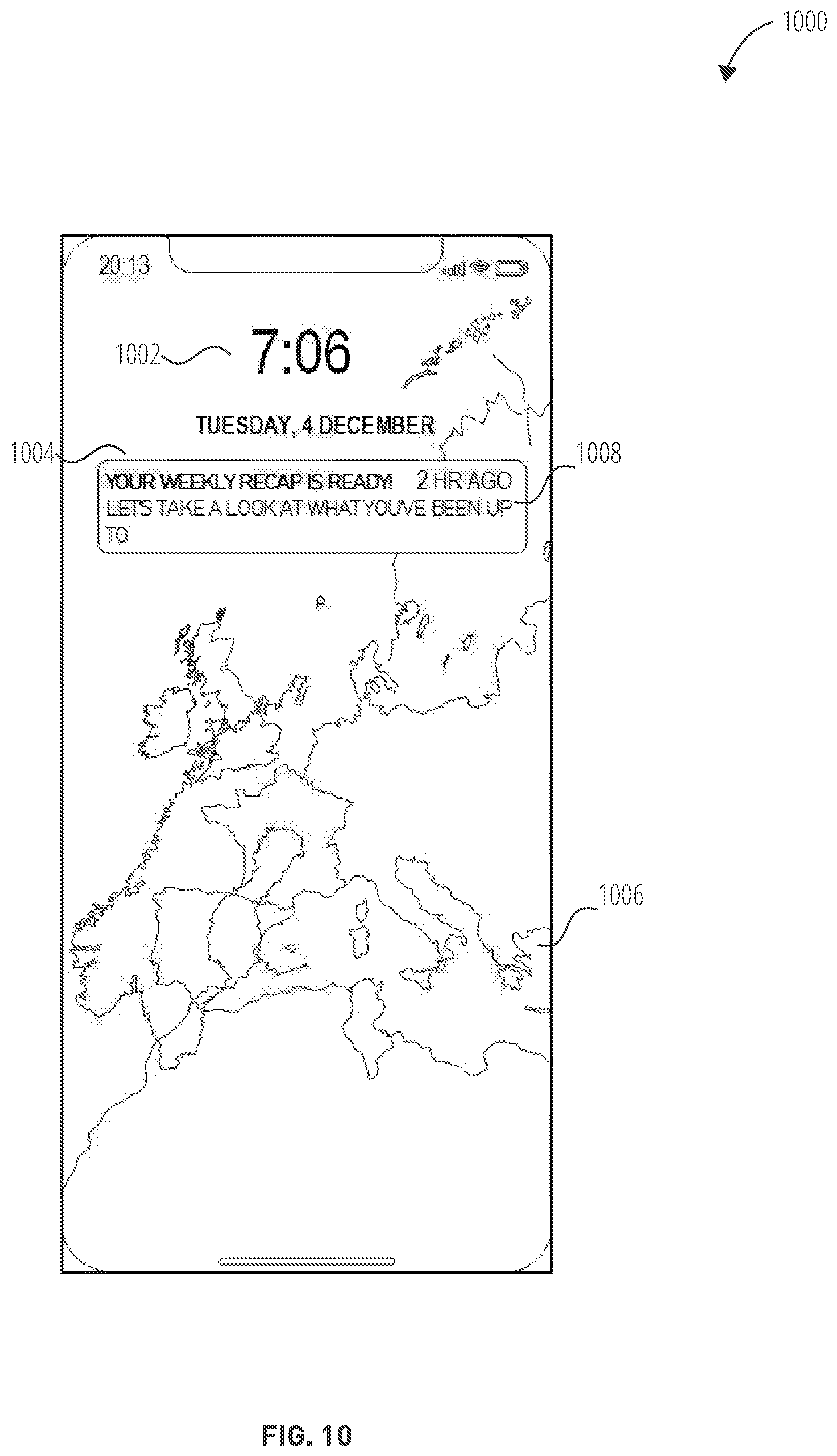 Patent US12348478 Figure 10 – Content collection interface