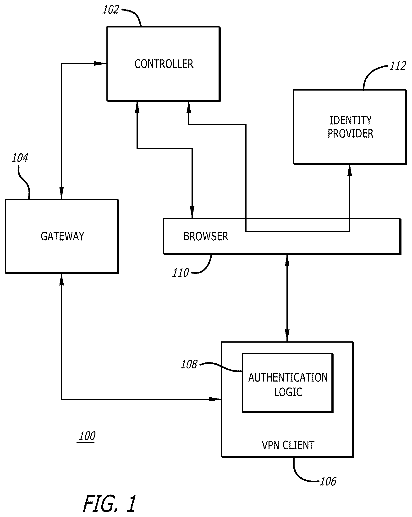 Patent US12348490 — Systems and methods for virtual private network authentication — Figure 1
