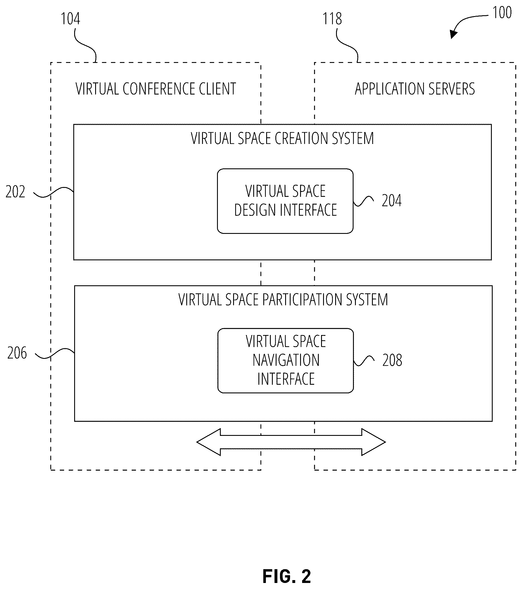 Patent US12348575 Figure 2 – Dynamically assigning participant video feeds within virtual conferencing system
