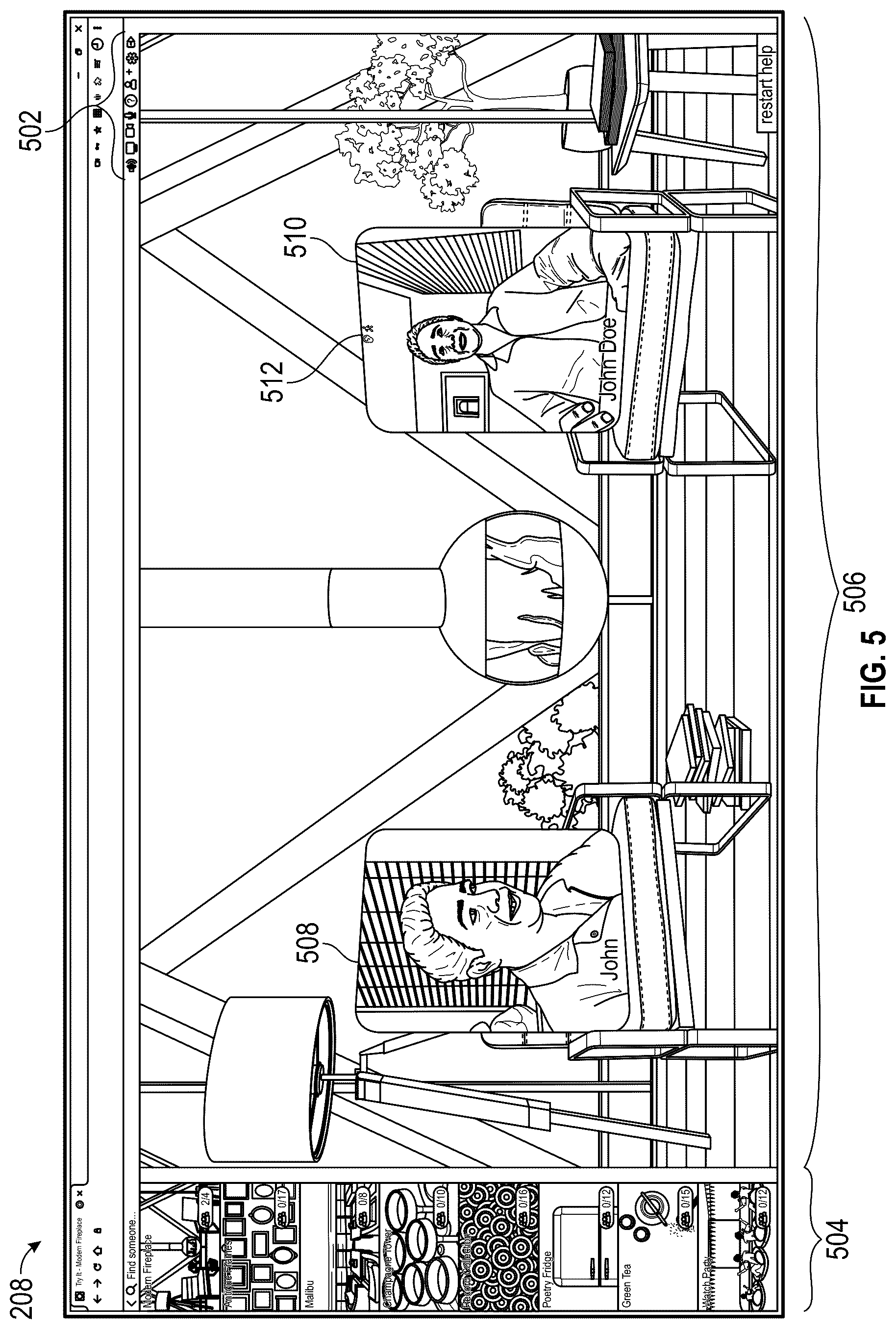 Patent US12348575 Figure 5 – Dynamically assigning participant video feeds within virtual conferencing system