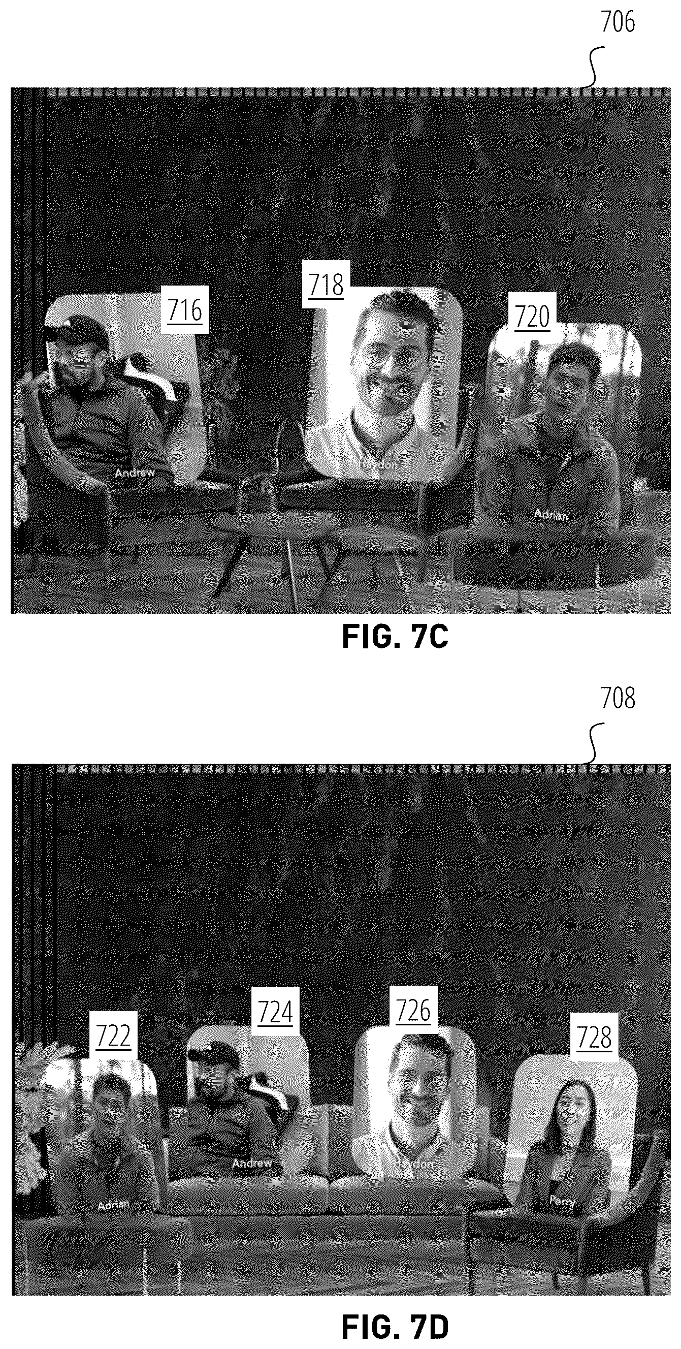 Patent US12348575 Figure 8 – Dynamically assigning participant video feeds within virtual conferencing system