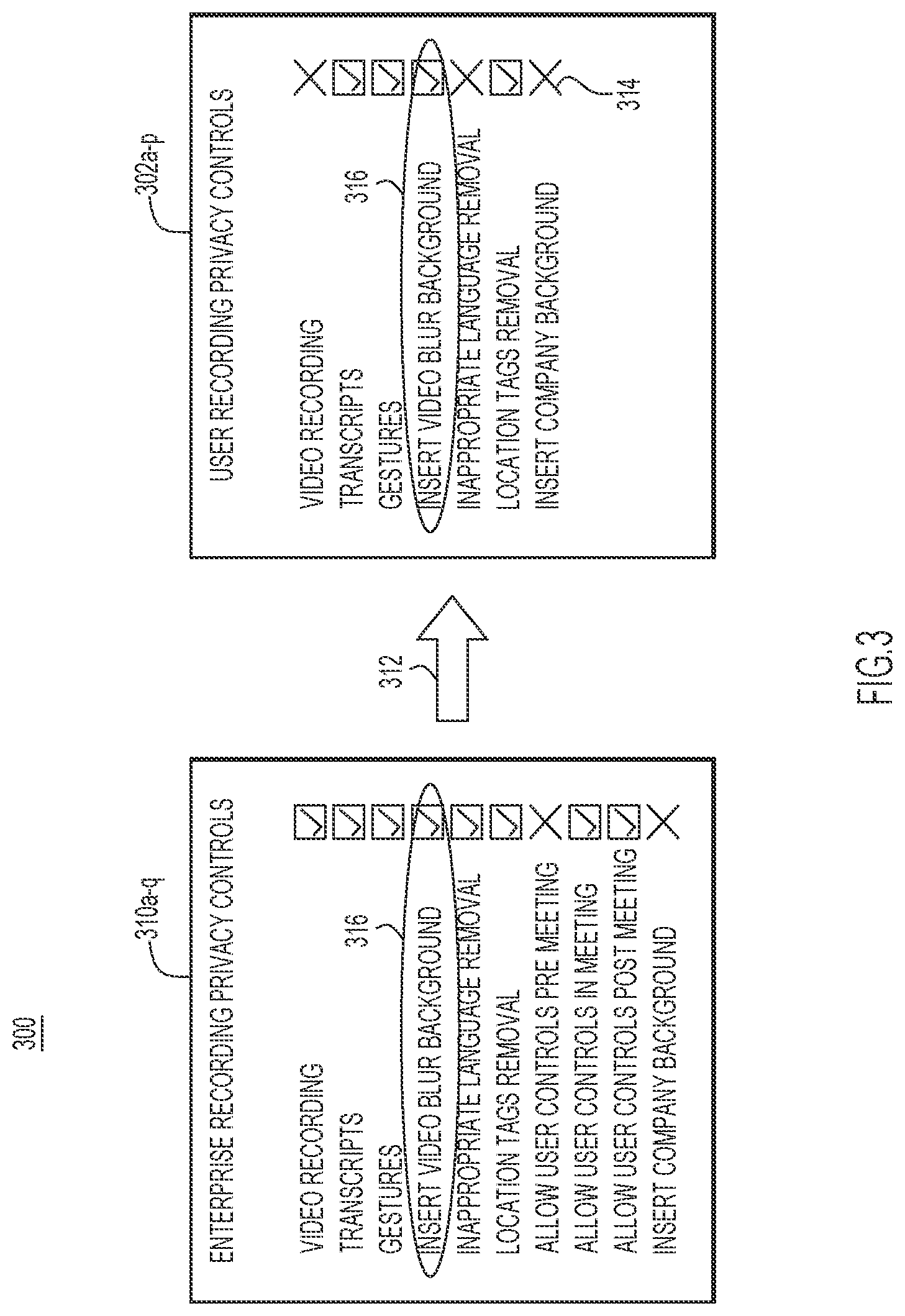 Patent US12348576 Figure 3 – Privacy control for meeting recordings