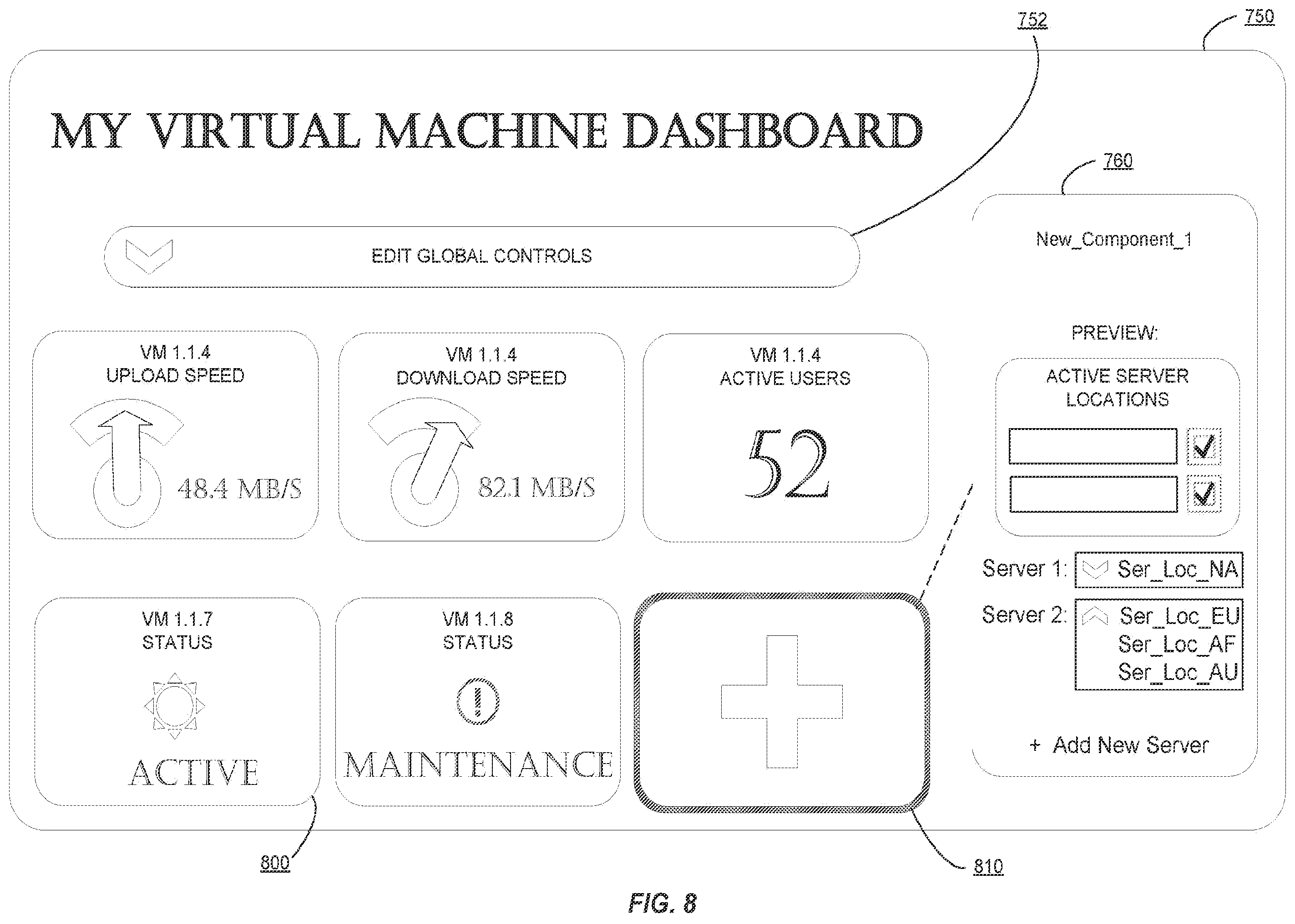 Patent US12348599 Figure 8 – Techniques for distributed interface component generation