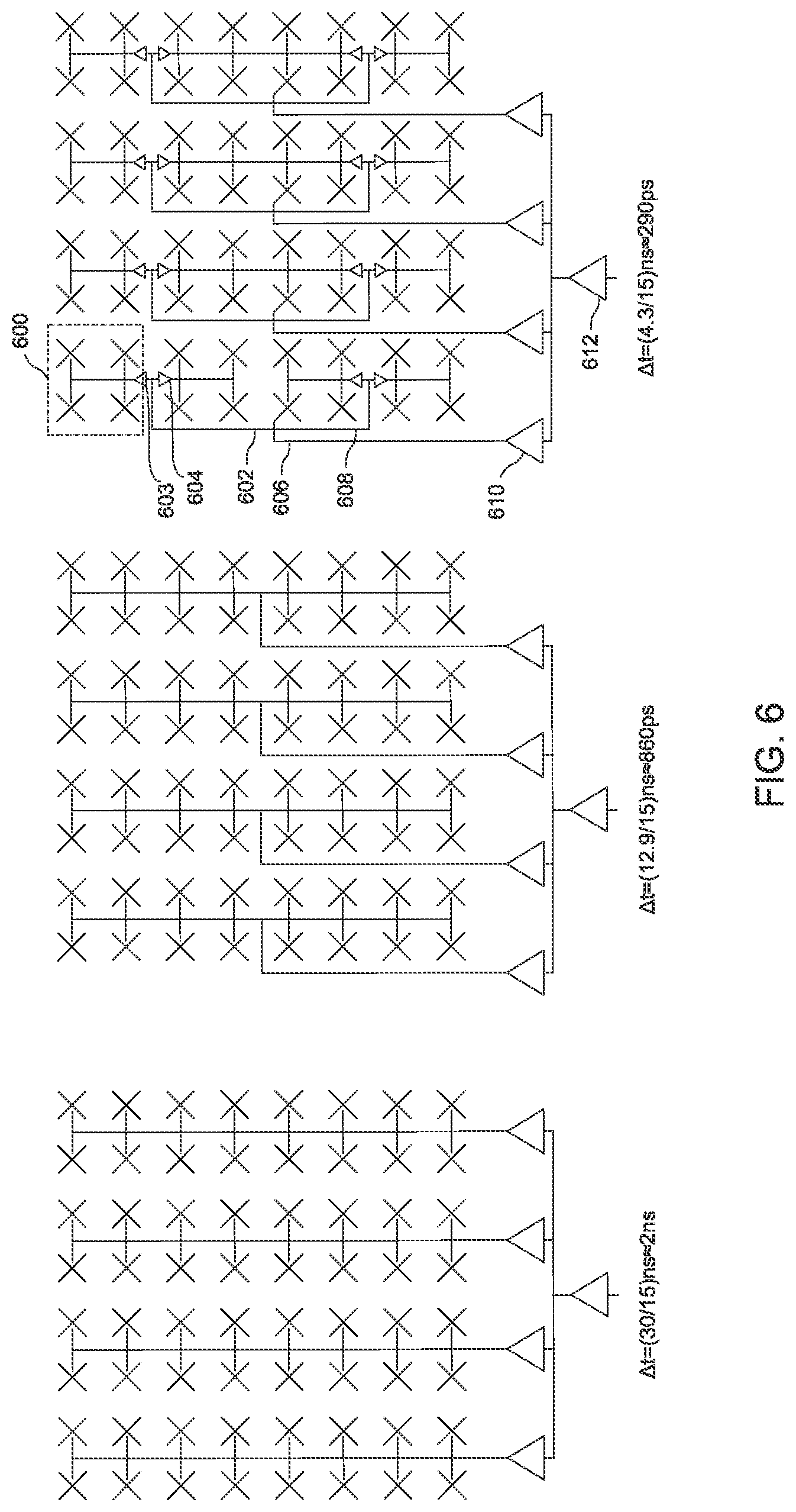 Patent US12348607 Figure 6 – Integrated circuit transceiver array synchronization