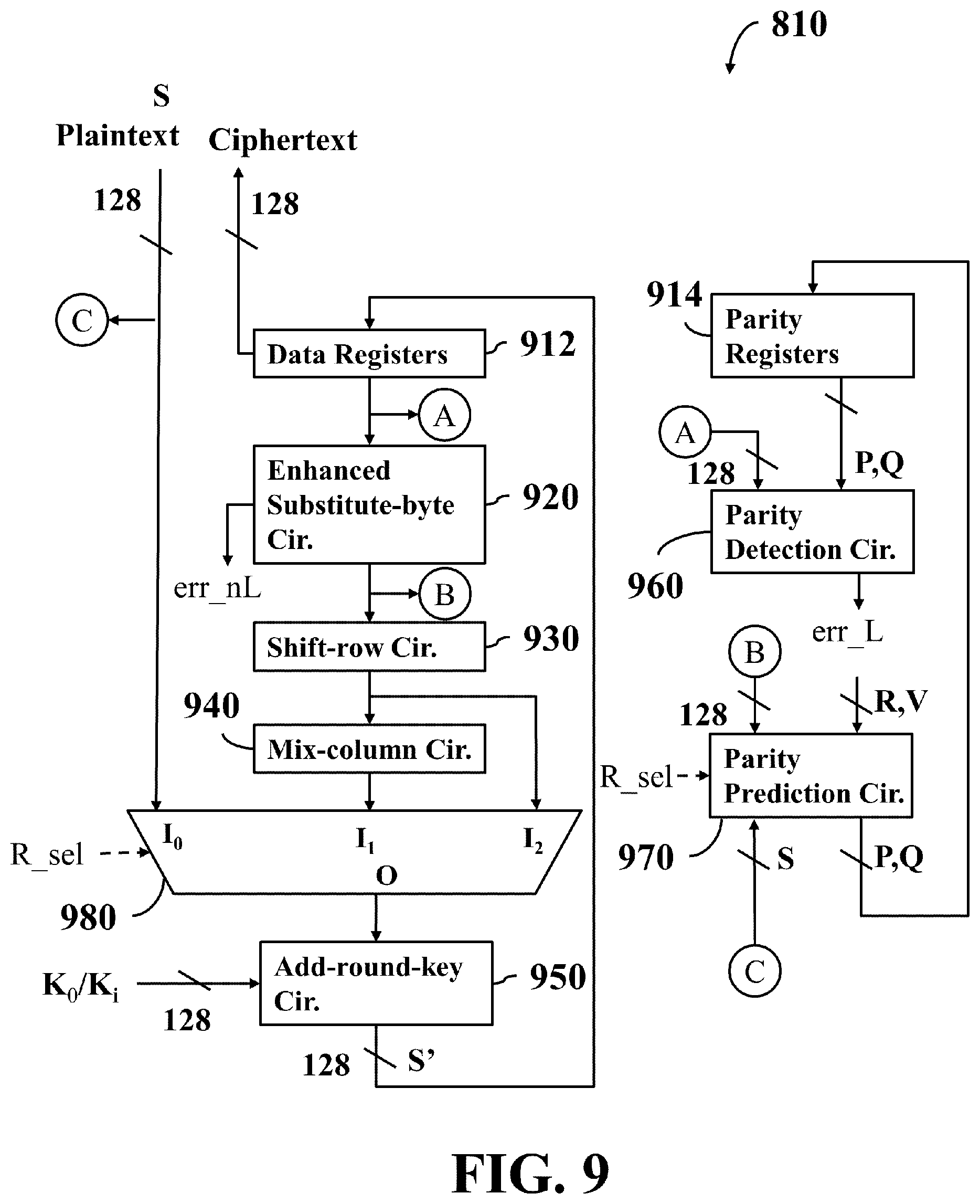 Patent US12348630 Figure 9 – Apparatus and method for detecting errors during data encryption