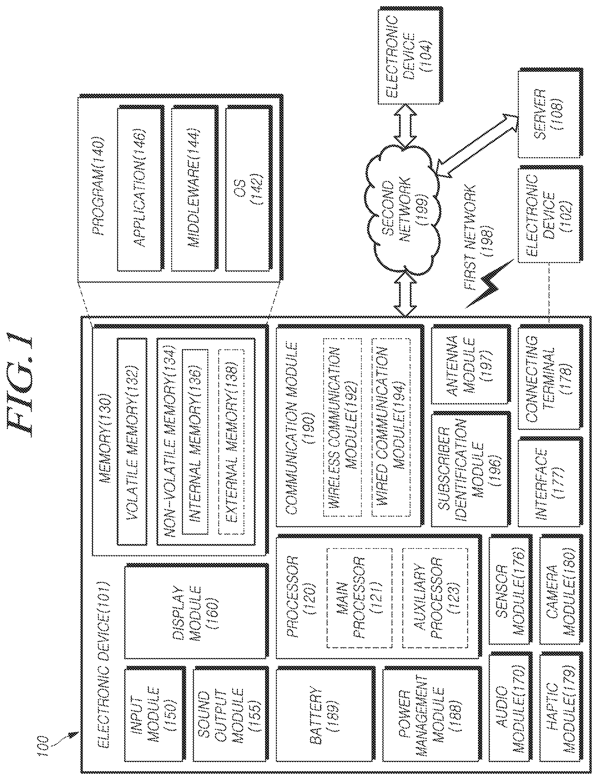 Patent US12348656 Figure 1 – Electronic device having flexible display module