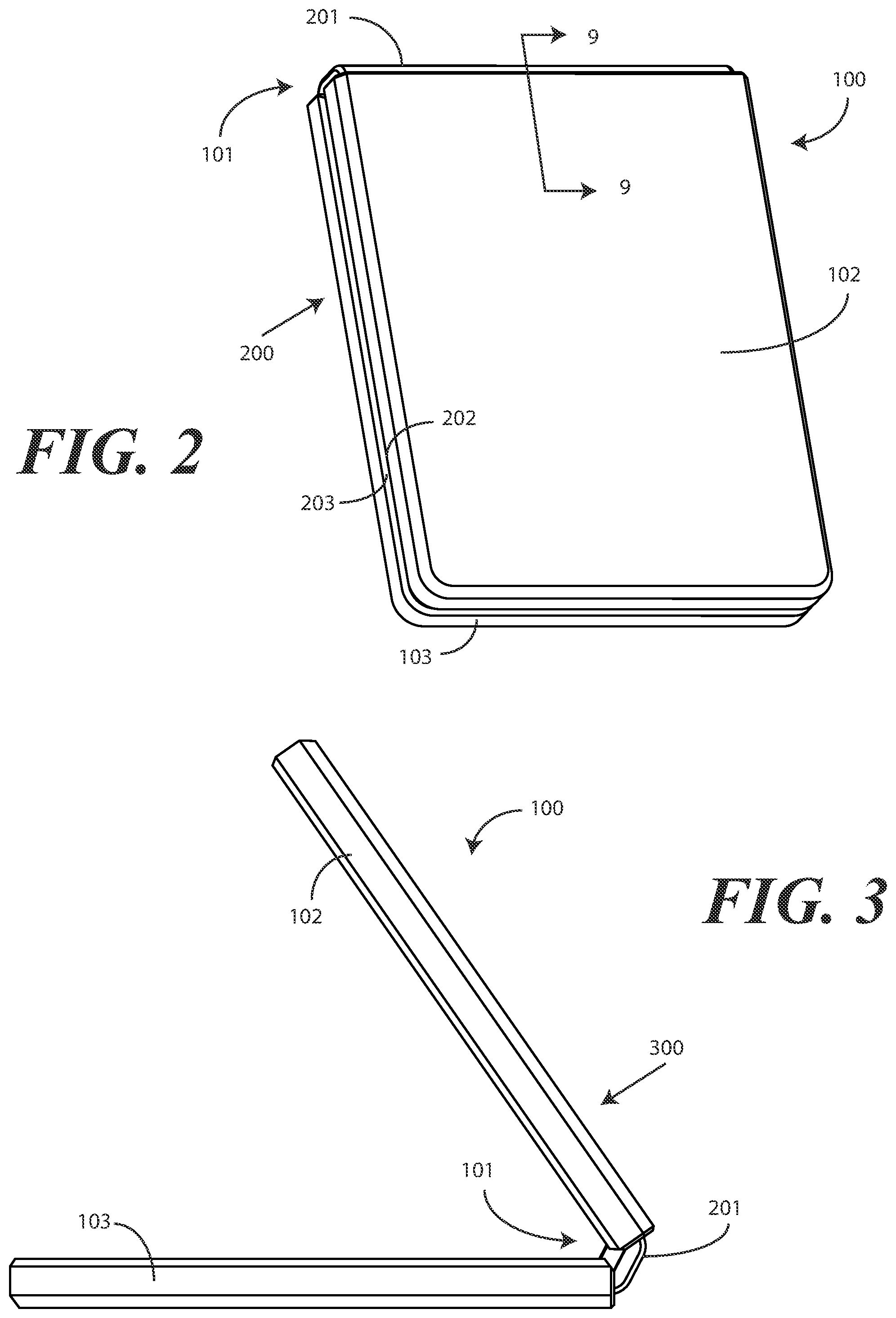 Patent US12348657 Figure 2 – Hinged electronic device with flexible substrate having dynamic regions defining one or more apertures