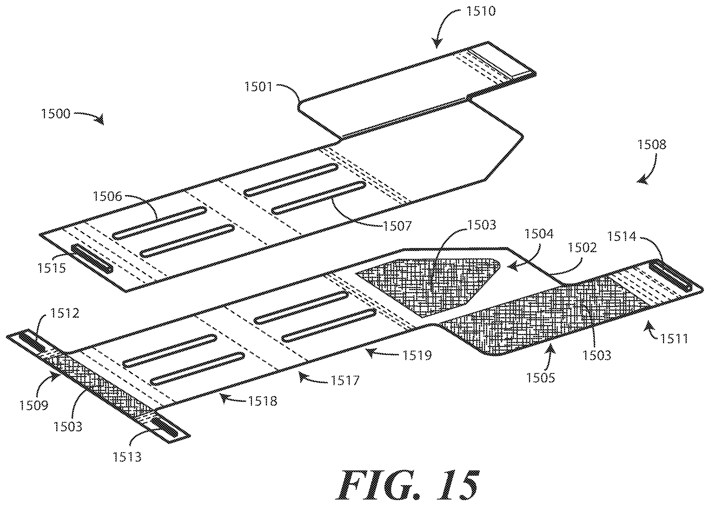 Patent US12348657 Figure 10 – Hinged electronic device with flexible substrate having dynamic regions defining one or more apertures