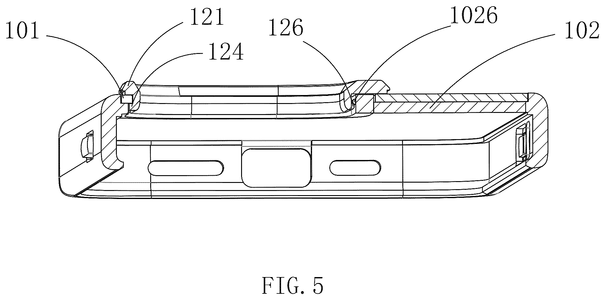 Patent US12348659 Figure 5 – Rear plate and protective case for electronic device