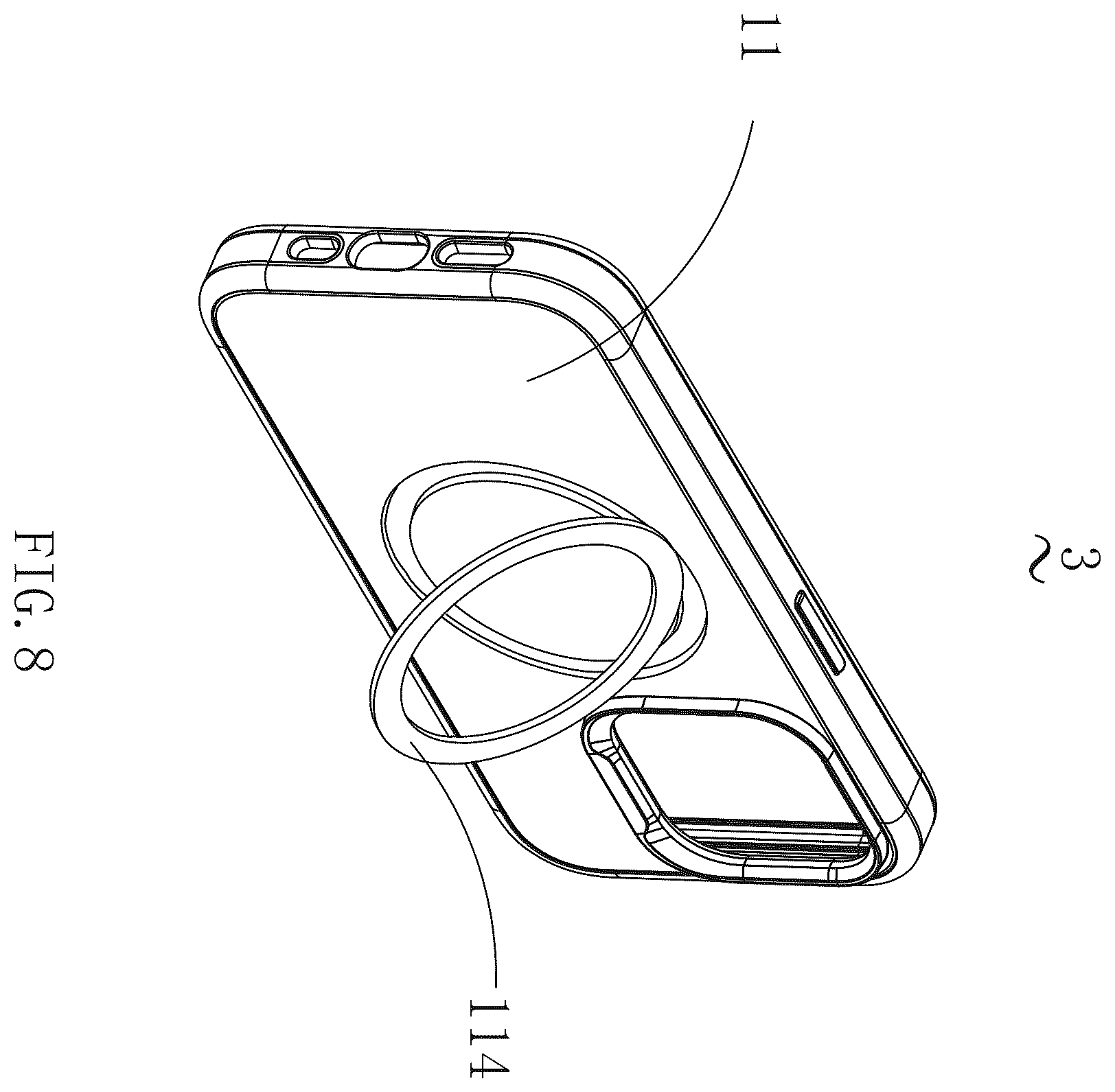 Patent US12348659 Figure 8 – Rear plate and protective case for electronic device