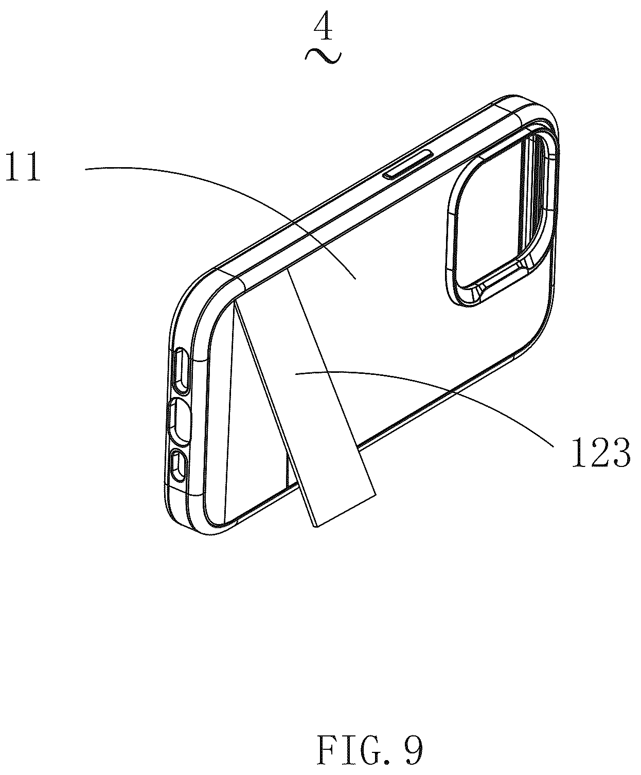 Patent US12348659 Figure 9 – Rear plate and protective case for electronic device