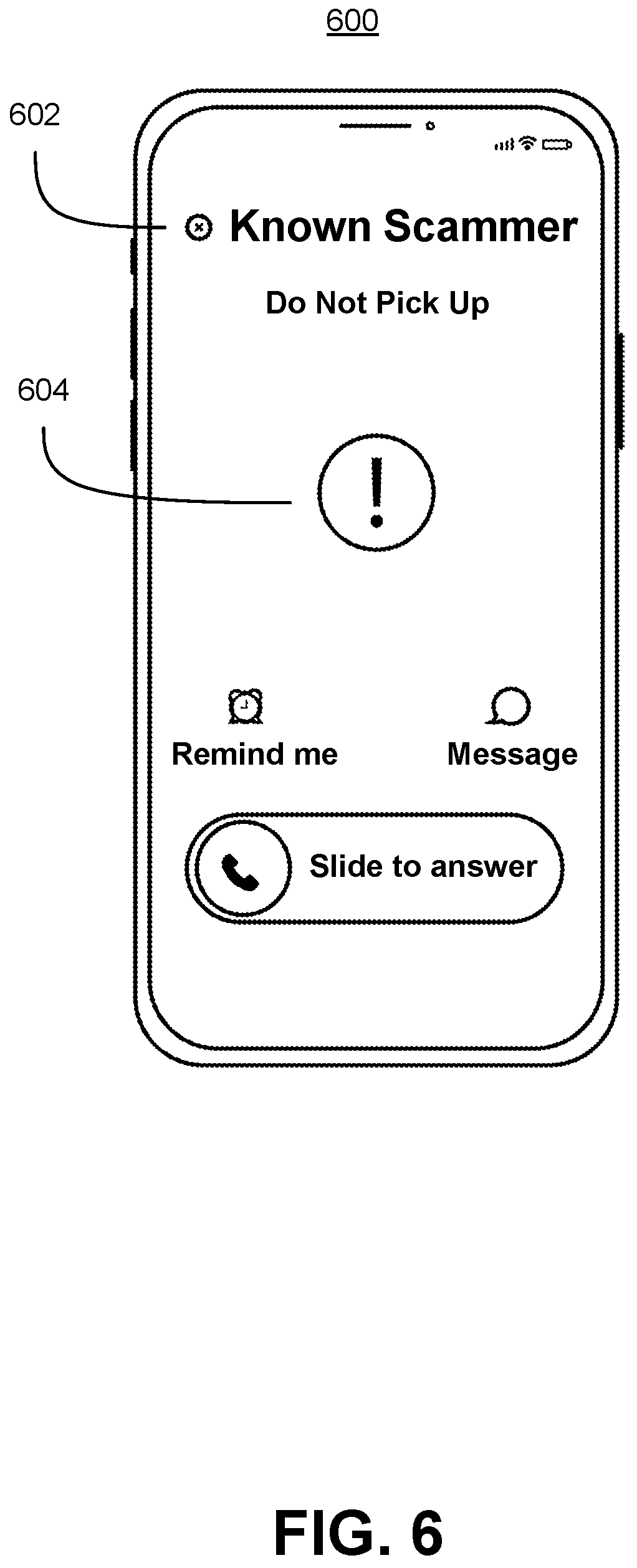 Patent US12348660 Figure 6 – Generating a screening interface for communications