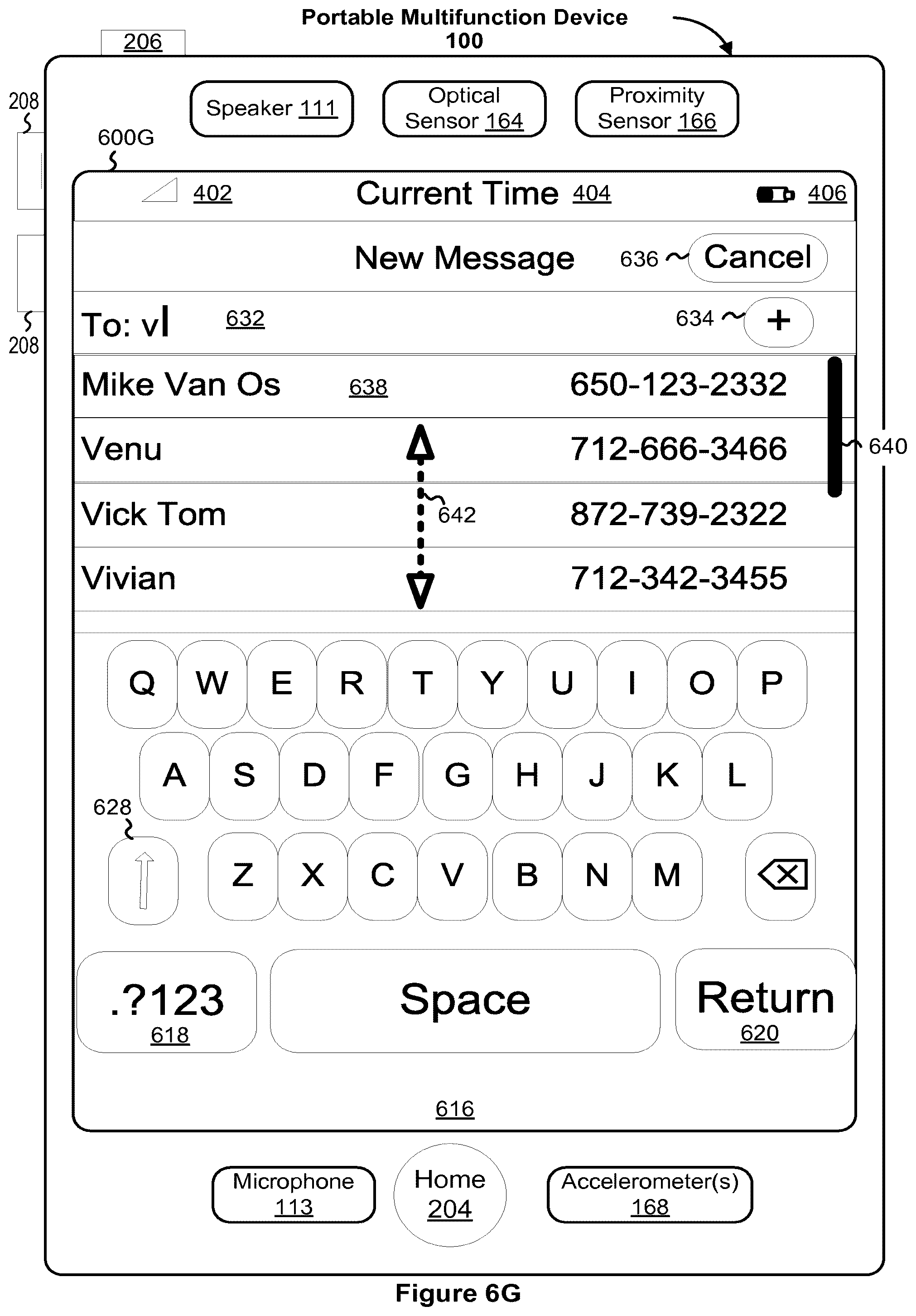 Patent US12348663 Figure 13 – Portable electronic device with conversation management for incoming instant messages