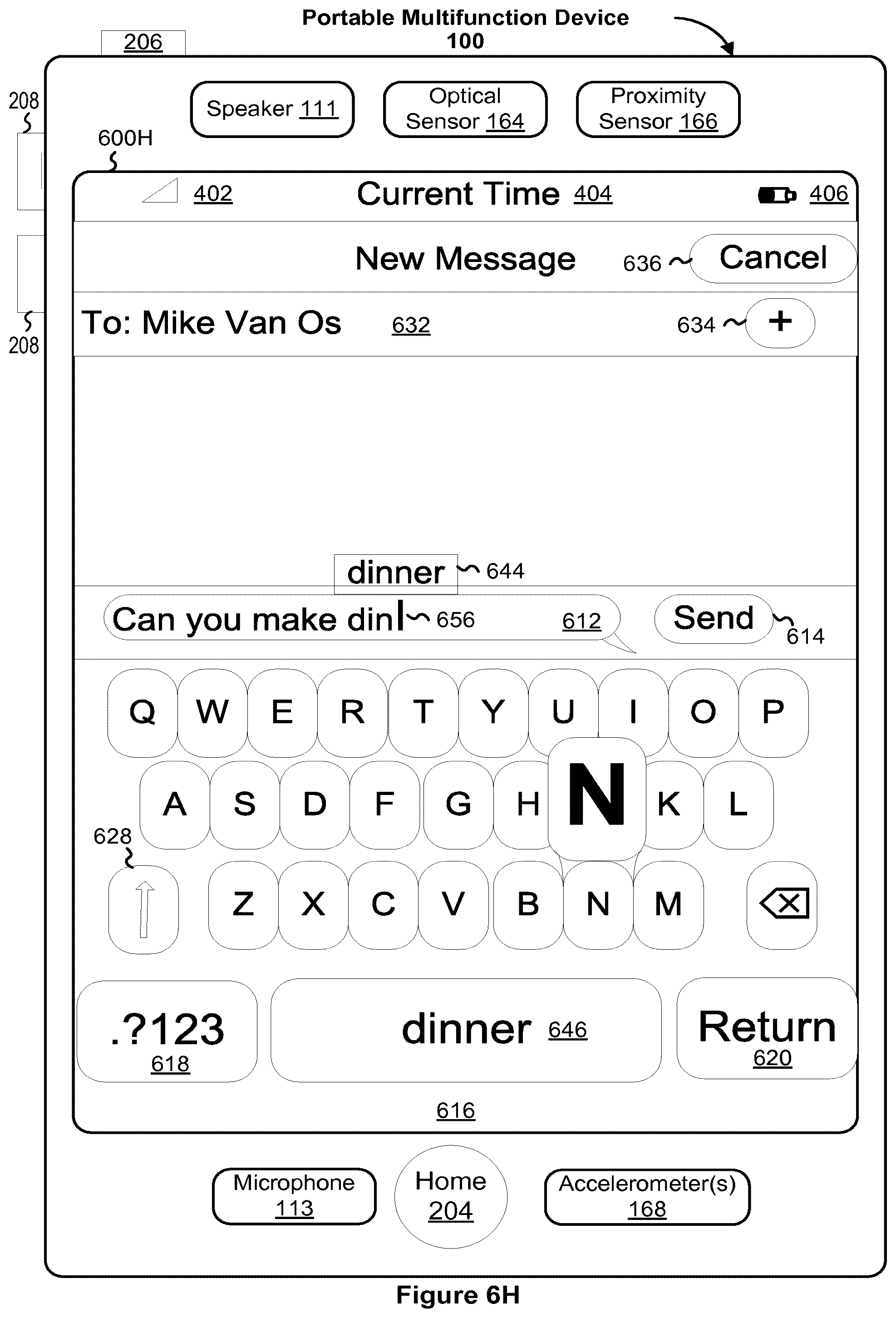 Patent US12348663 Figure 14 – Portable electronic device with conversation management for incoming instant messages