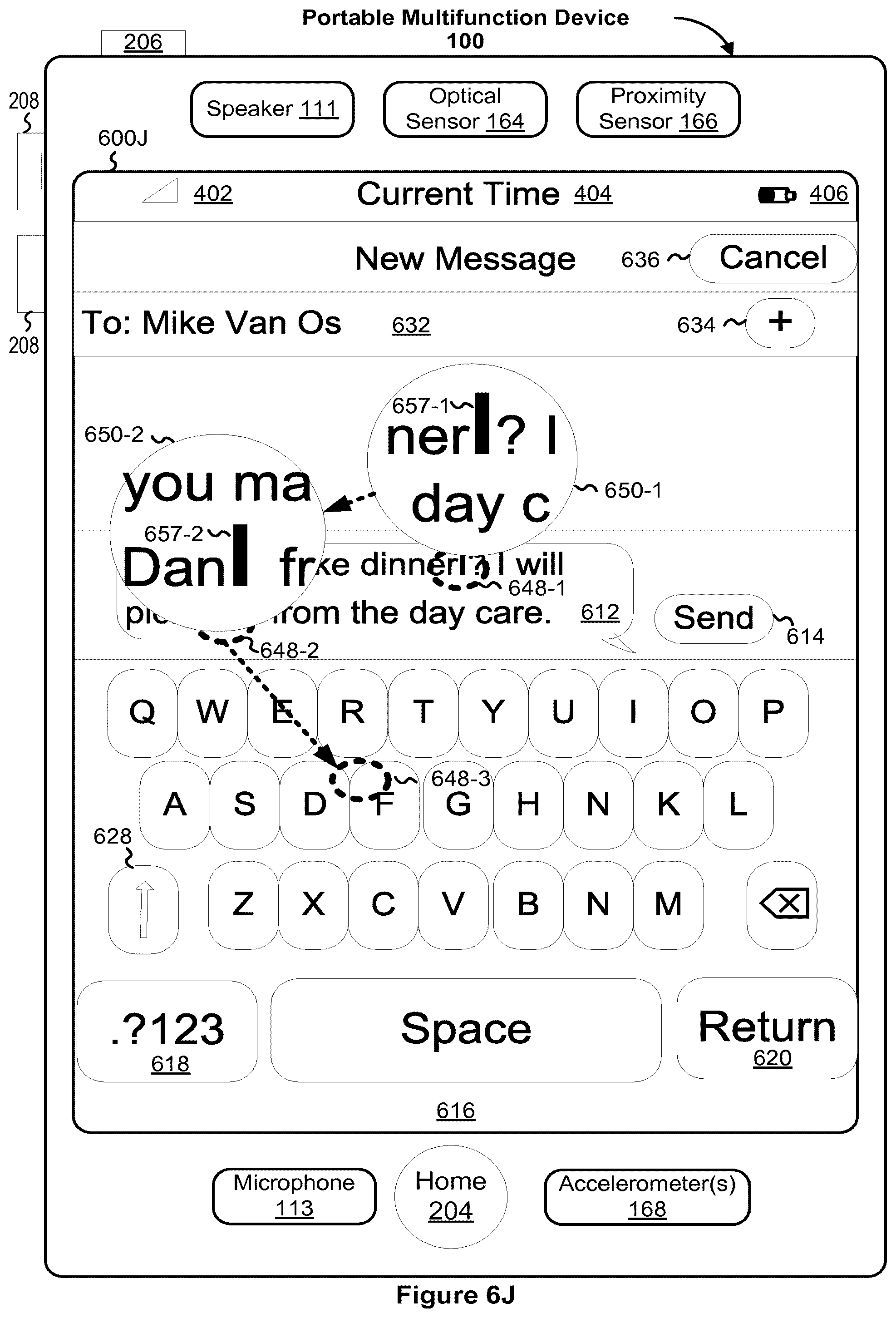Patent US12348663 Figure 16 – Portable electronic device with conversation management for incoming instant messages