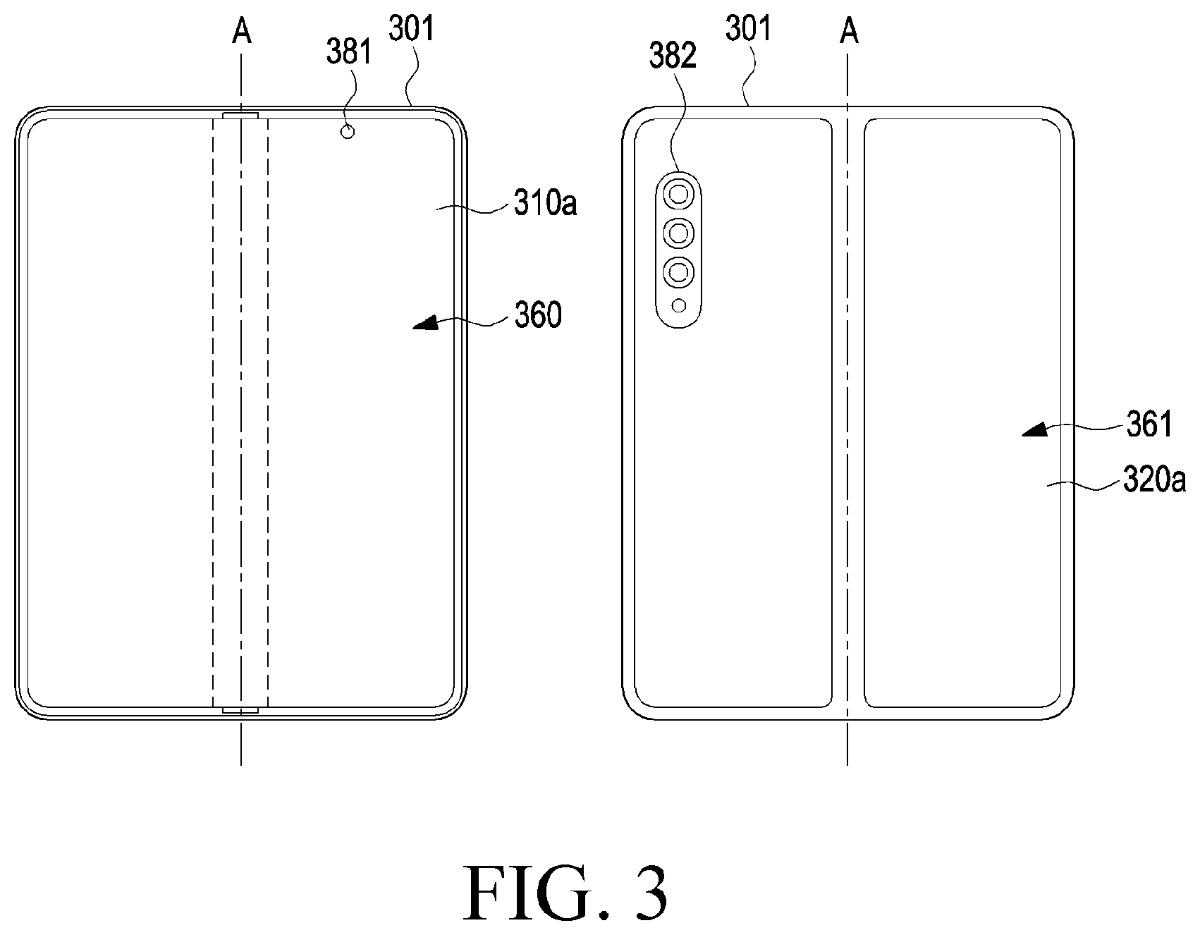 Patent US12348666 Figure 3 – Electronic device including multiple displays and method for operating the same