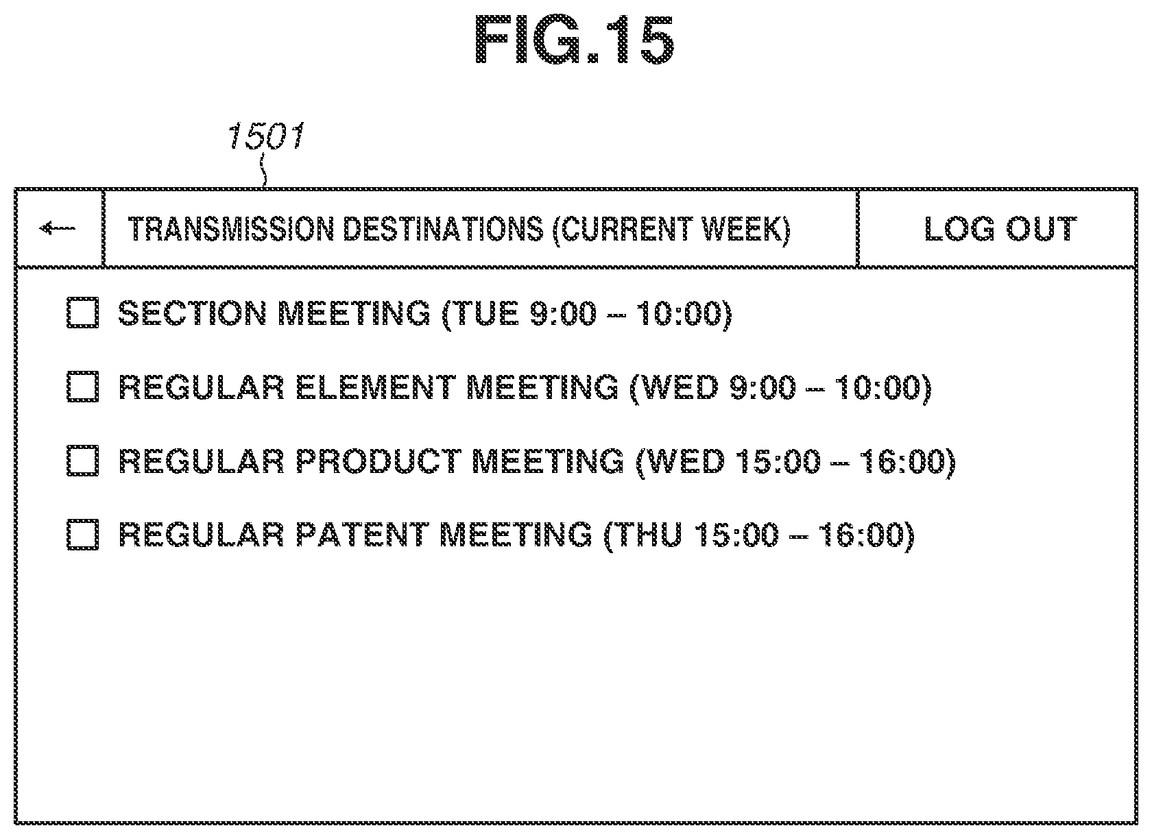 Patent US12348686 Figure 15 – Image processing apparatus and system for meeting management