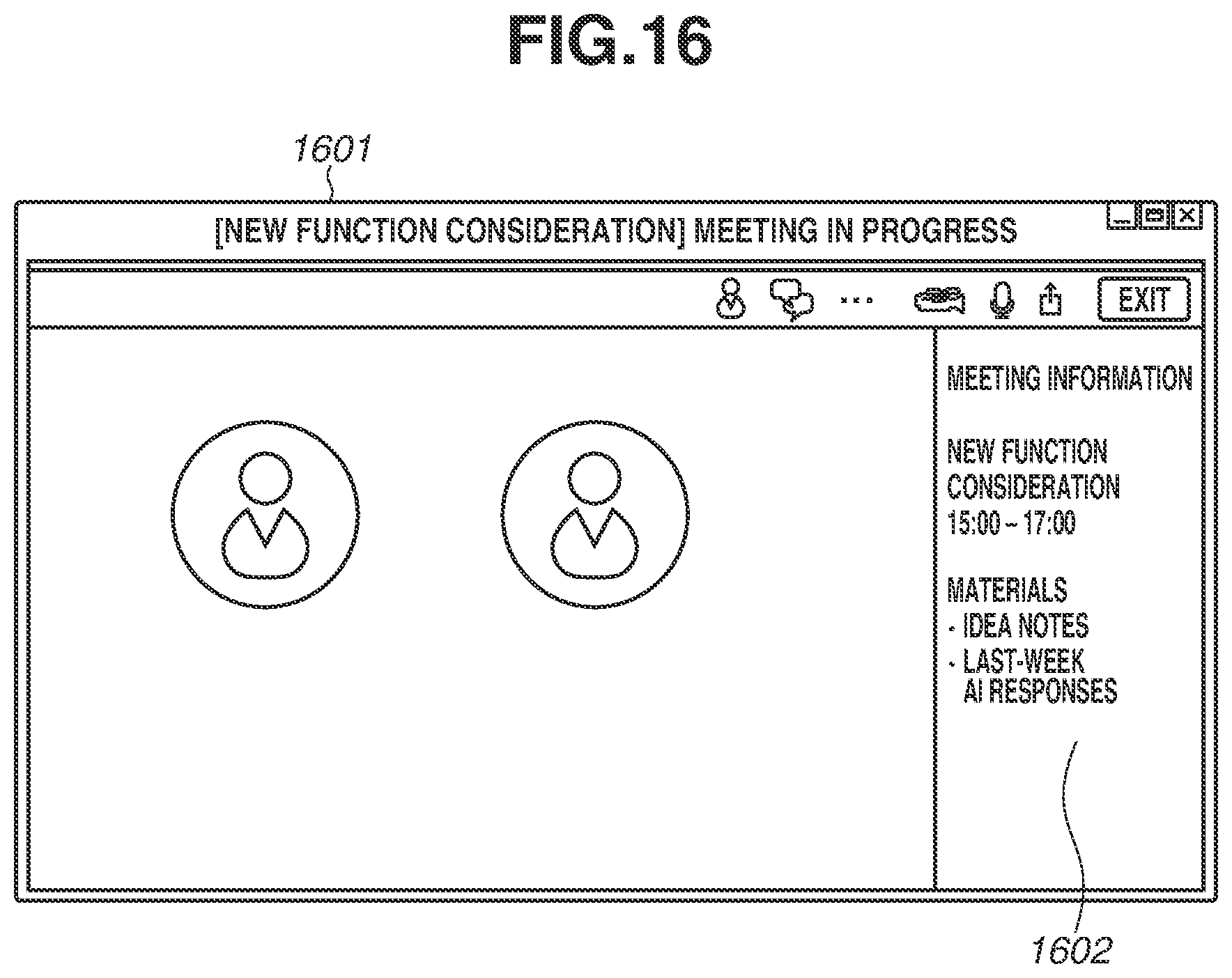 Patent US12348686 Figure 16 – Image processing apparatus and system for meeting management