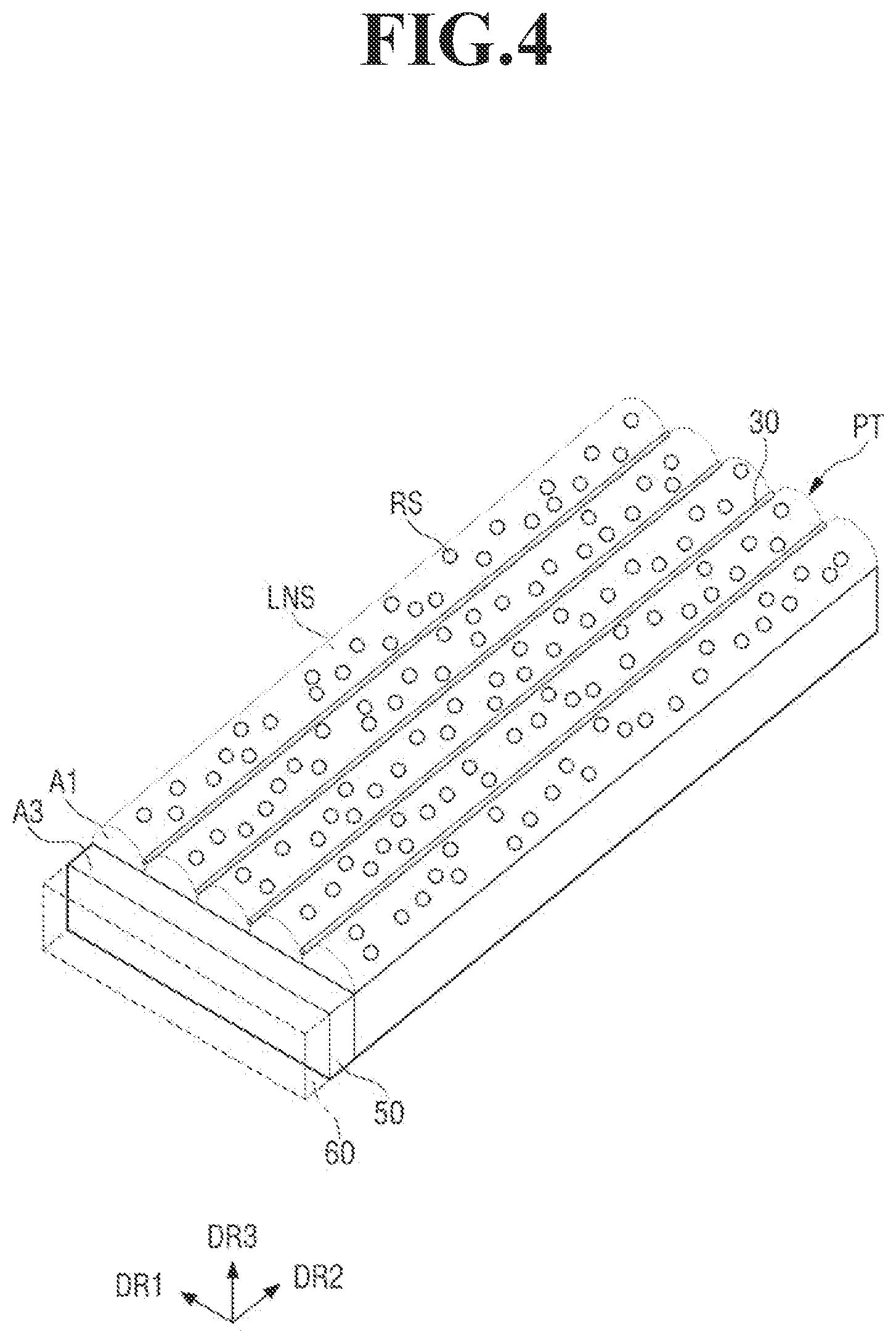 Patent US12348703 Figure 4 – Display device including switchable lens layer and resin for displaying a three-dimensional (3D) image and a two-dimensional (2D) image