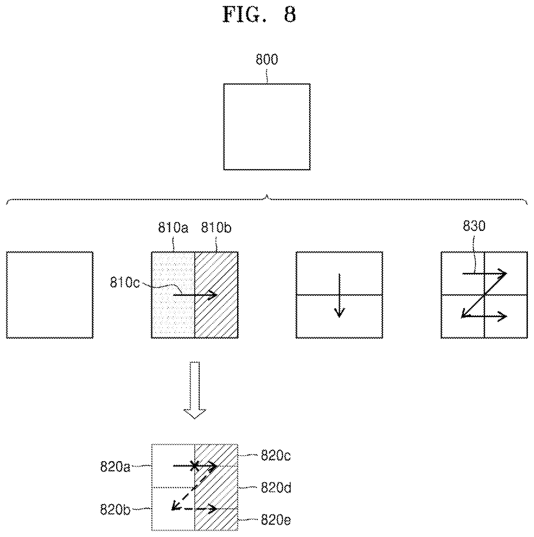 Patent US12348714 Figure 8 – Image encoding device and image decoding device using triangular prediction mode, and image encoding method and image decoding method performed thereby