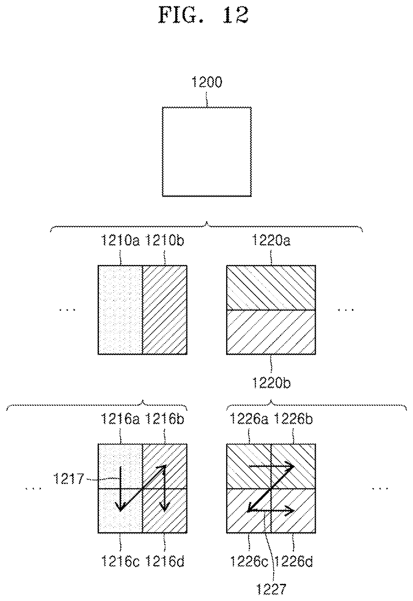 Patent US12348714 Figure 12 – Image encoding device and image decoding device using triangular prediction mode, and image encoding method and image decoding method performed thereby