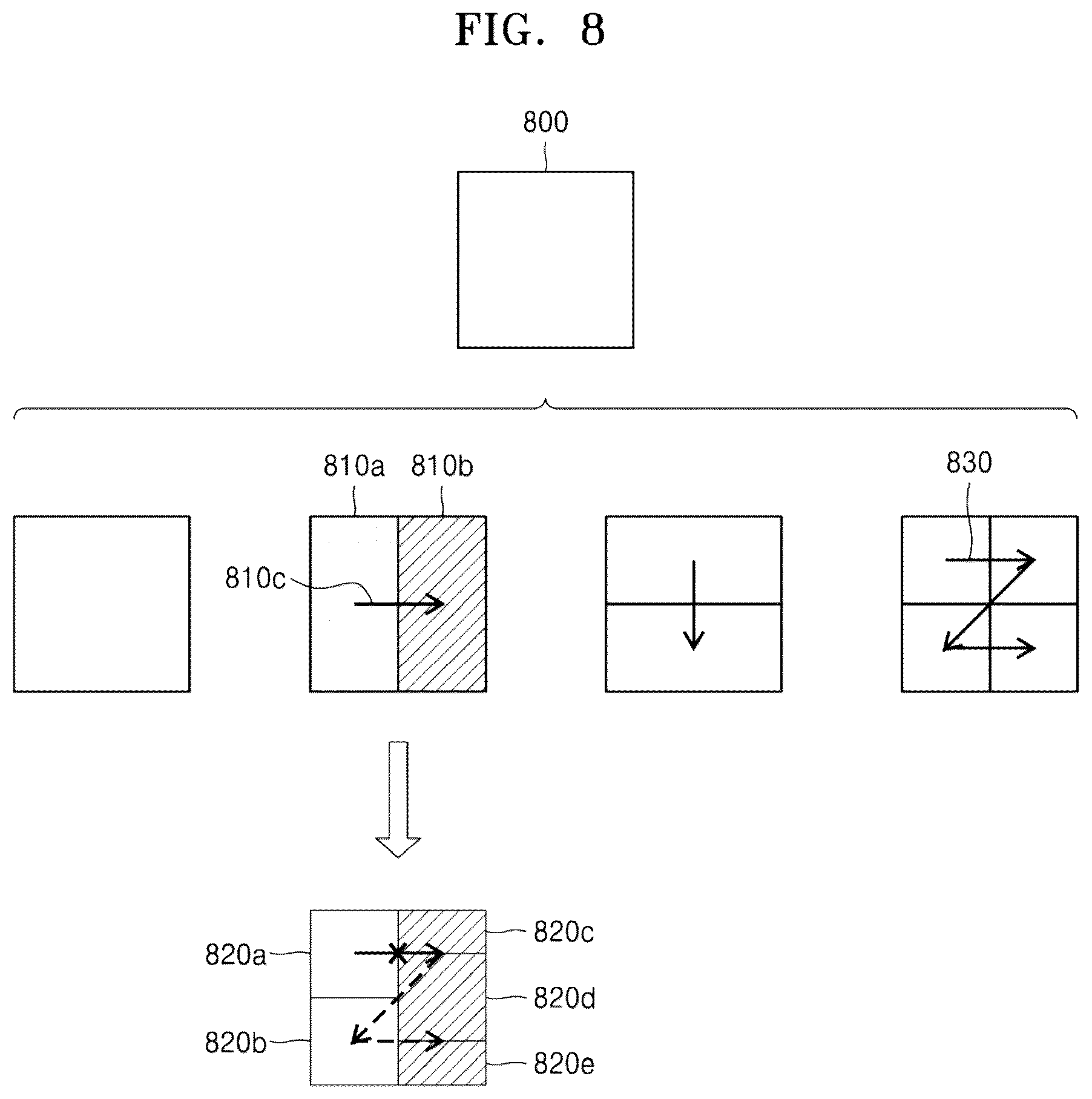 Patent US12348715 Figure 8 – Image encoding device and image decoding device using triangular prediction mode, and image encoding method and image decoding method performed thereby